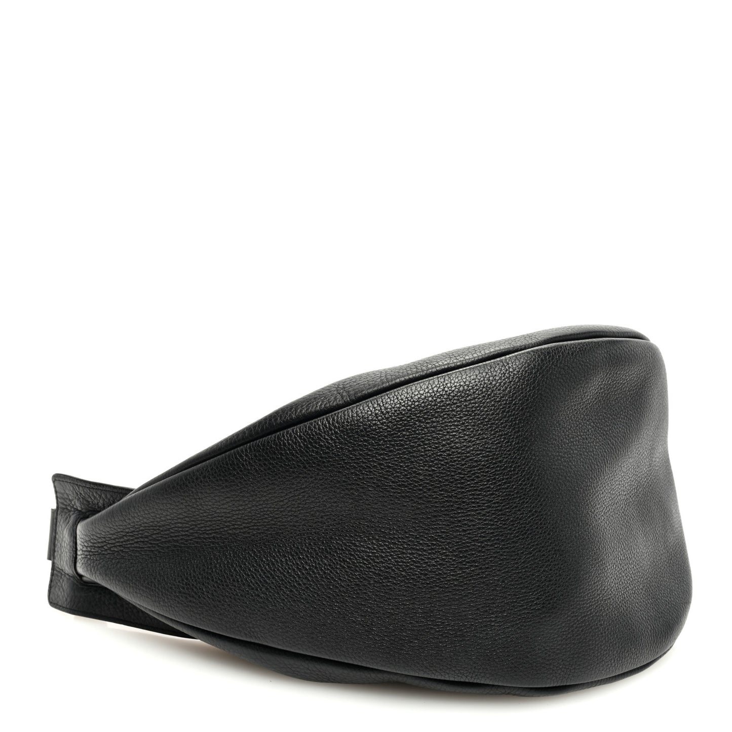 Grained Calfskin Large Slouchy Banana Bag Black