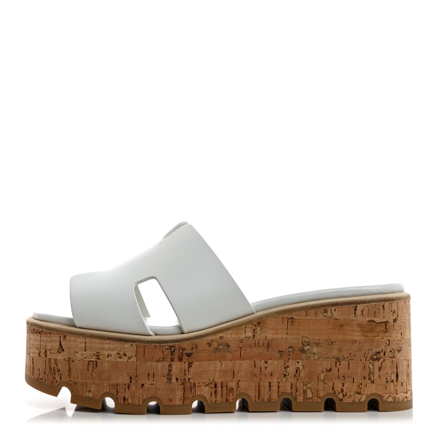 Calfskin Cork Eze 30 Sandals 37 White
