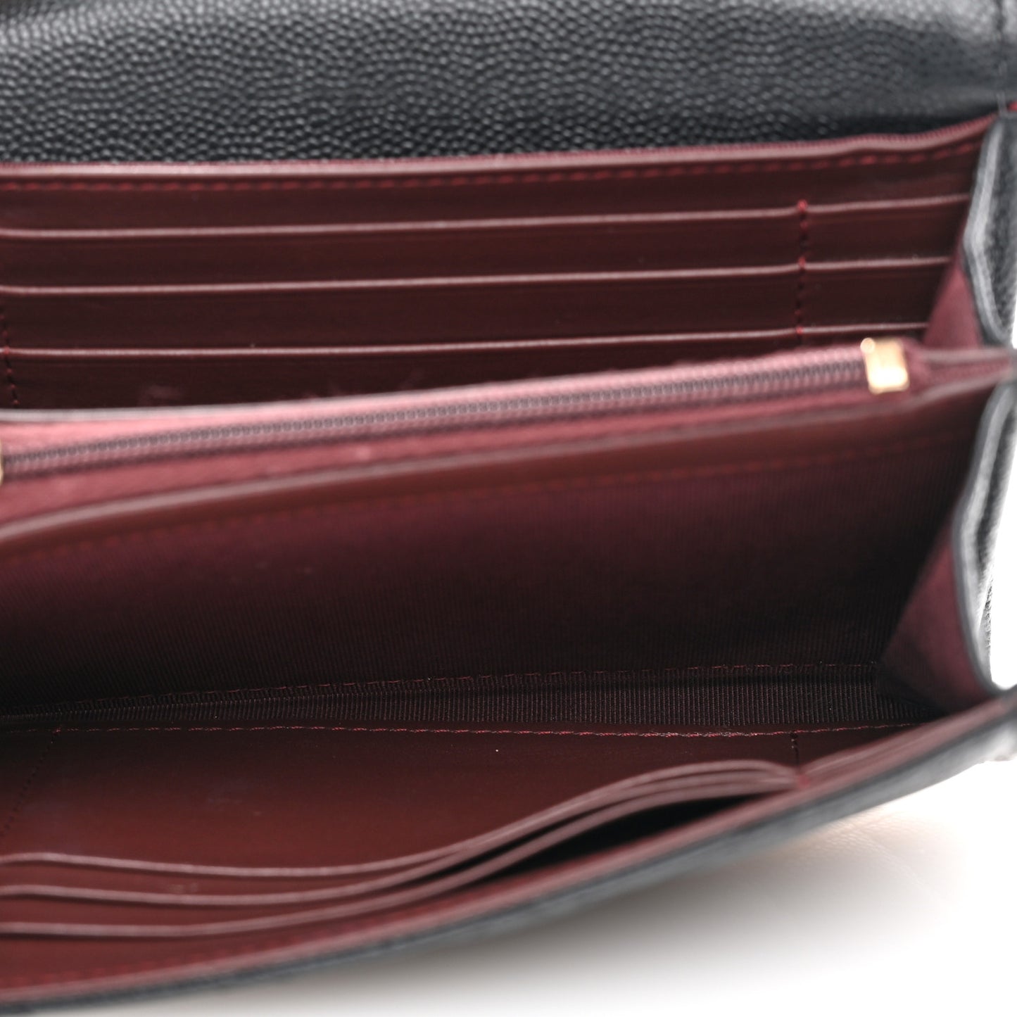 Caviar Quilted Medium Flap Wallet Black