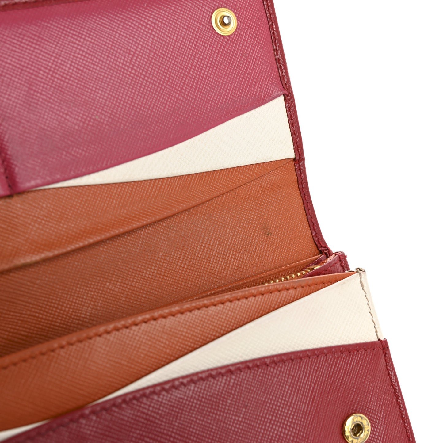 Saffiano Metal Continental Flap Travel Wallet Fuoco