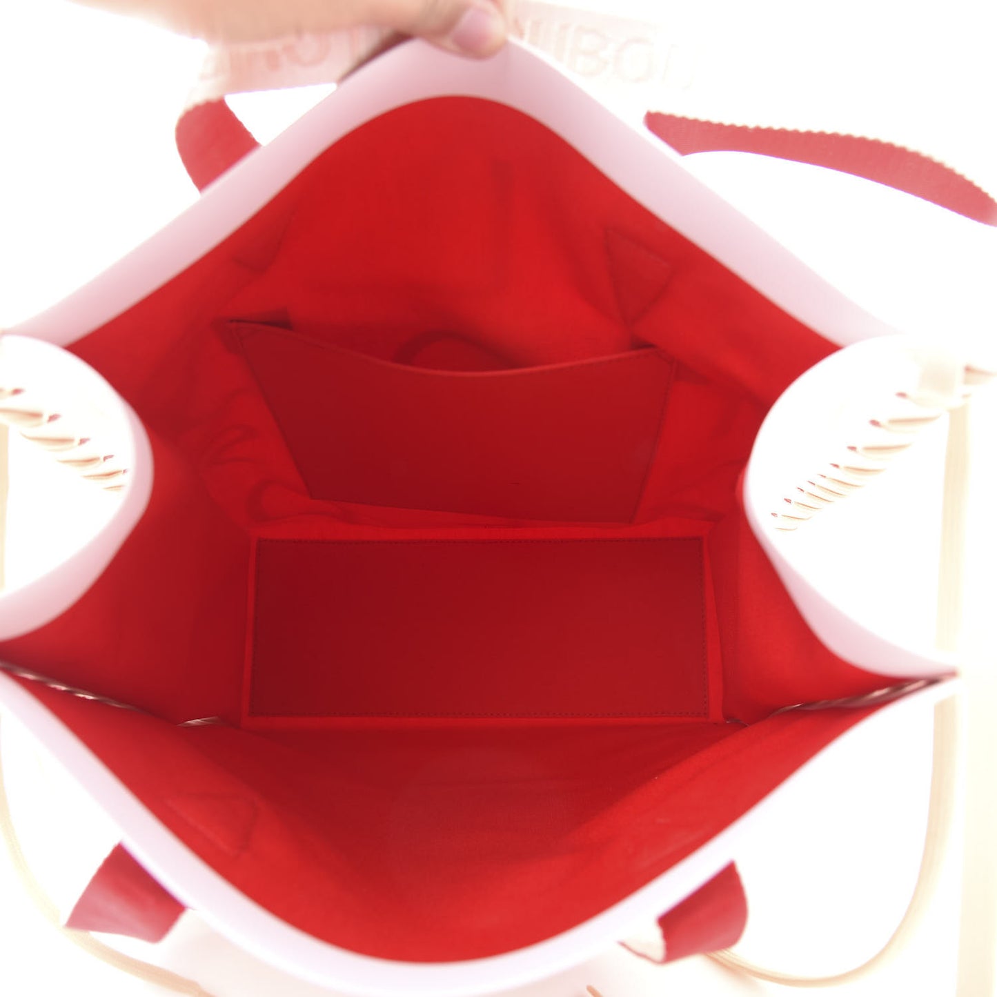 Braided Canvas Small Cabalace Shopper Tote Beige