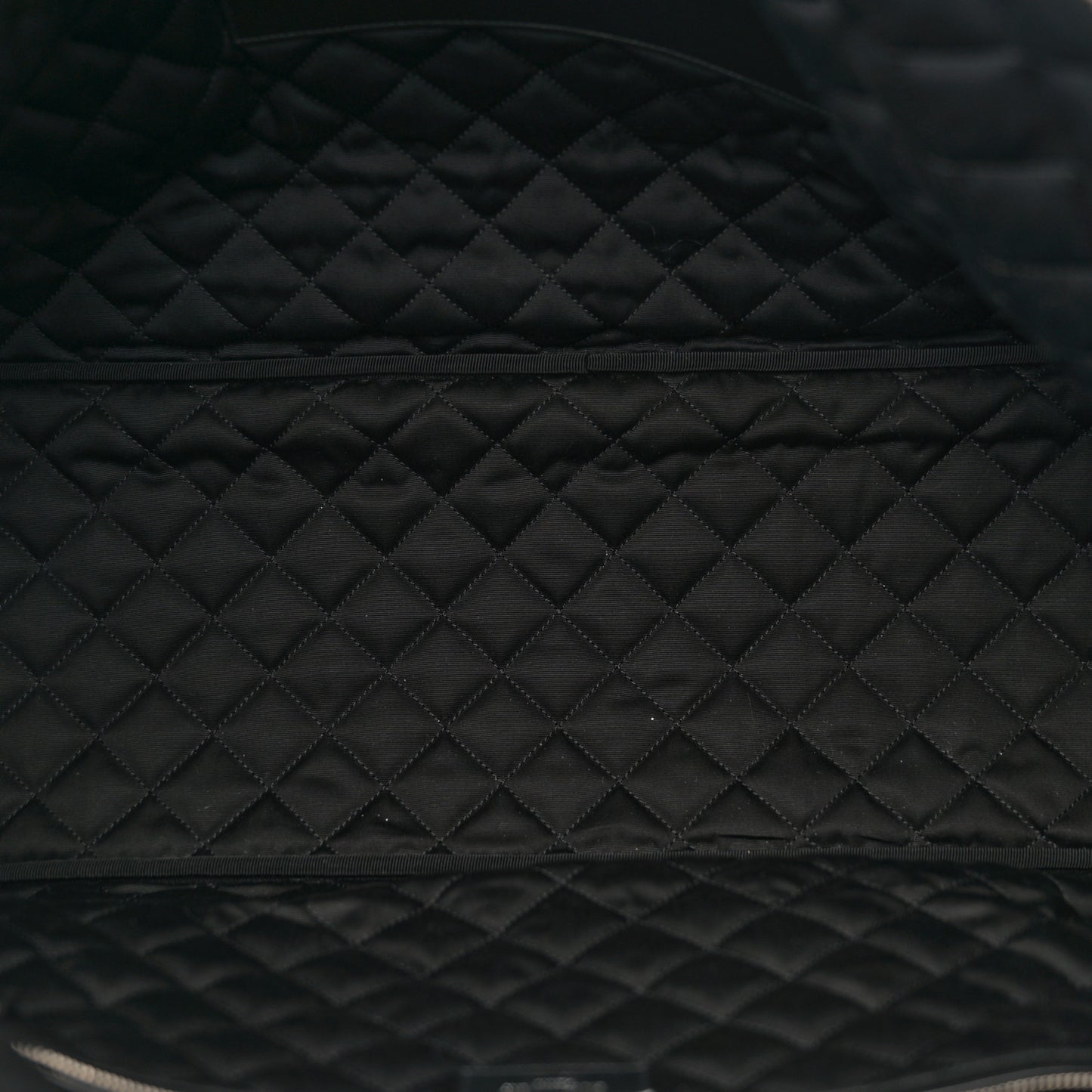 Calfskin Quilted ES Giant Travel Bag Black