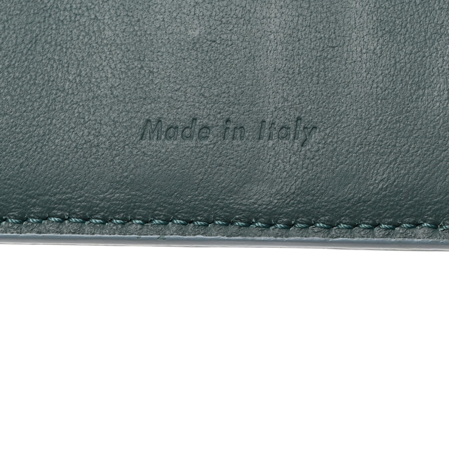 Grained Calfskin Medium Multifunction Strap Wallet Pale Blue
