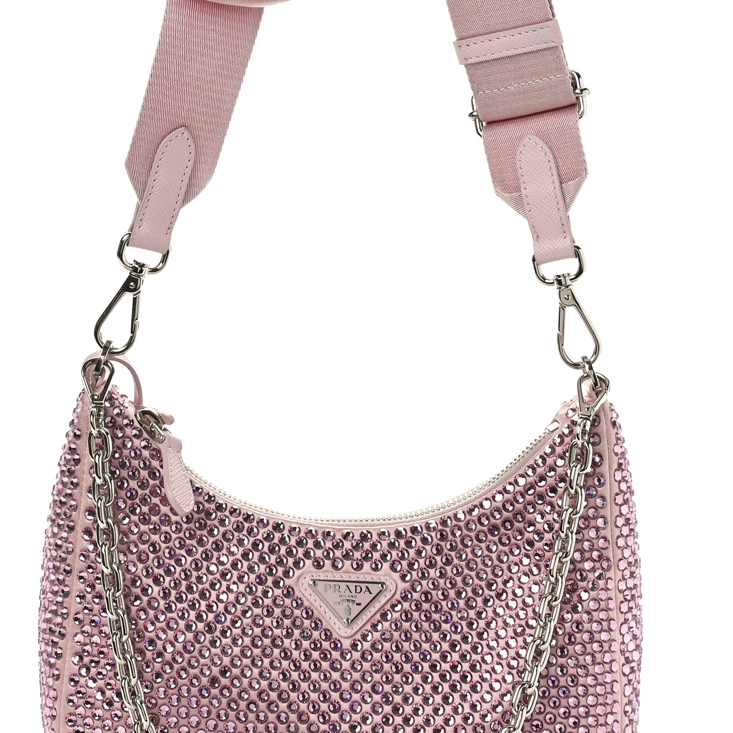 Satin Crystal Re-Edition 2005 Shoulder Bag Alabastro