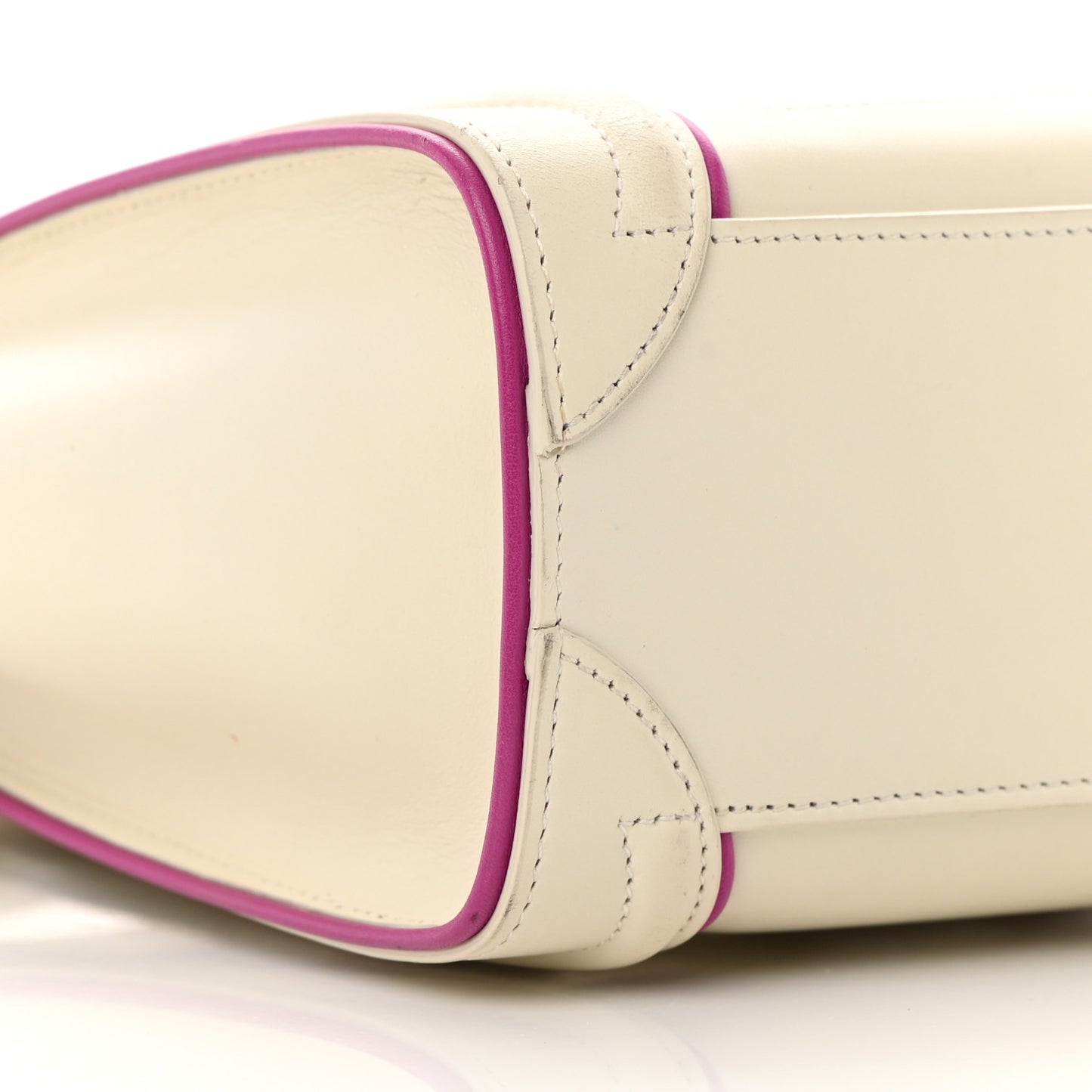 Smooth Calfskin Nano Luggage White Magenta