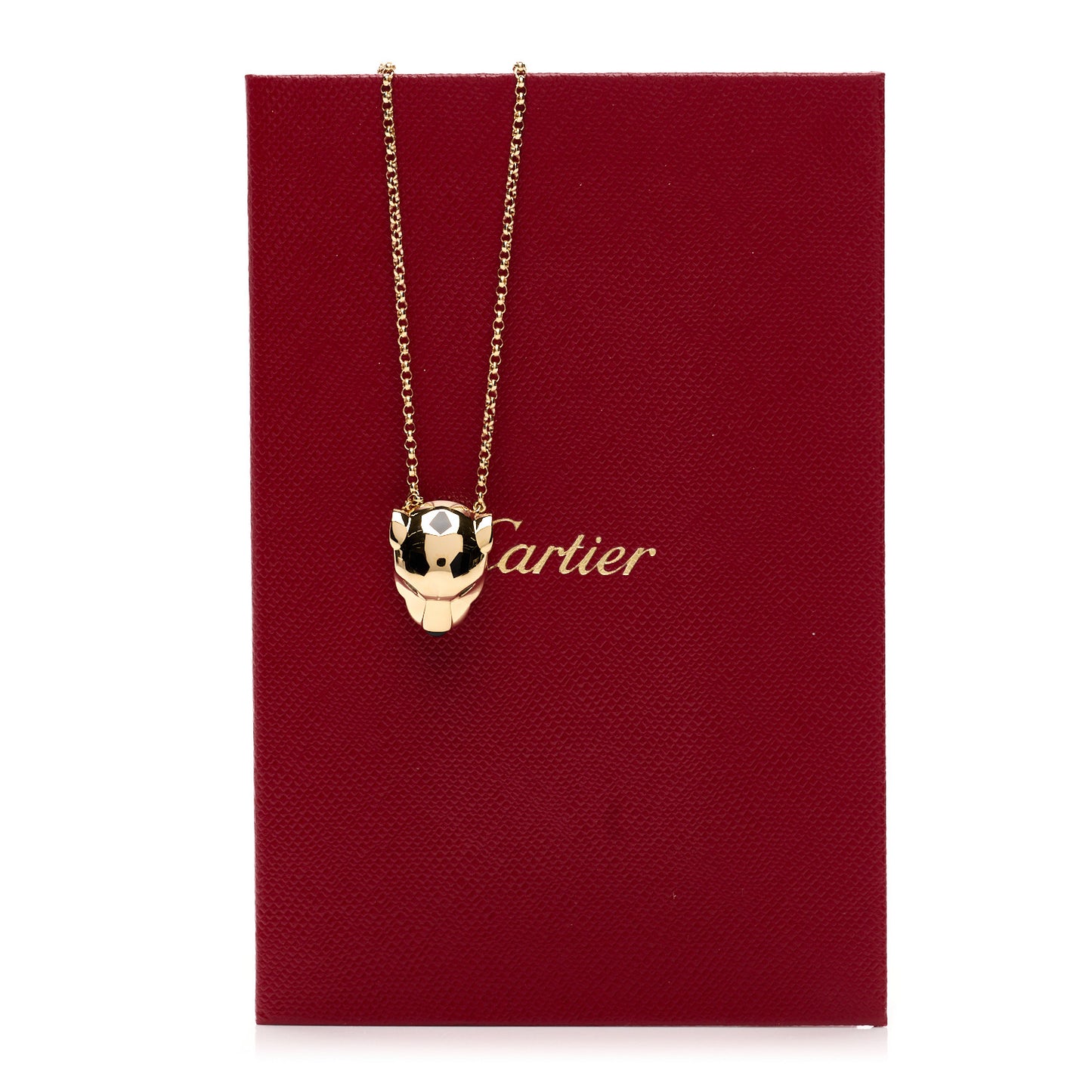 18K Yellow Gold Tsavorite Onyx Panthere De Cartier Pendant Necklace