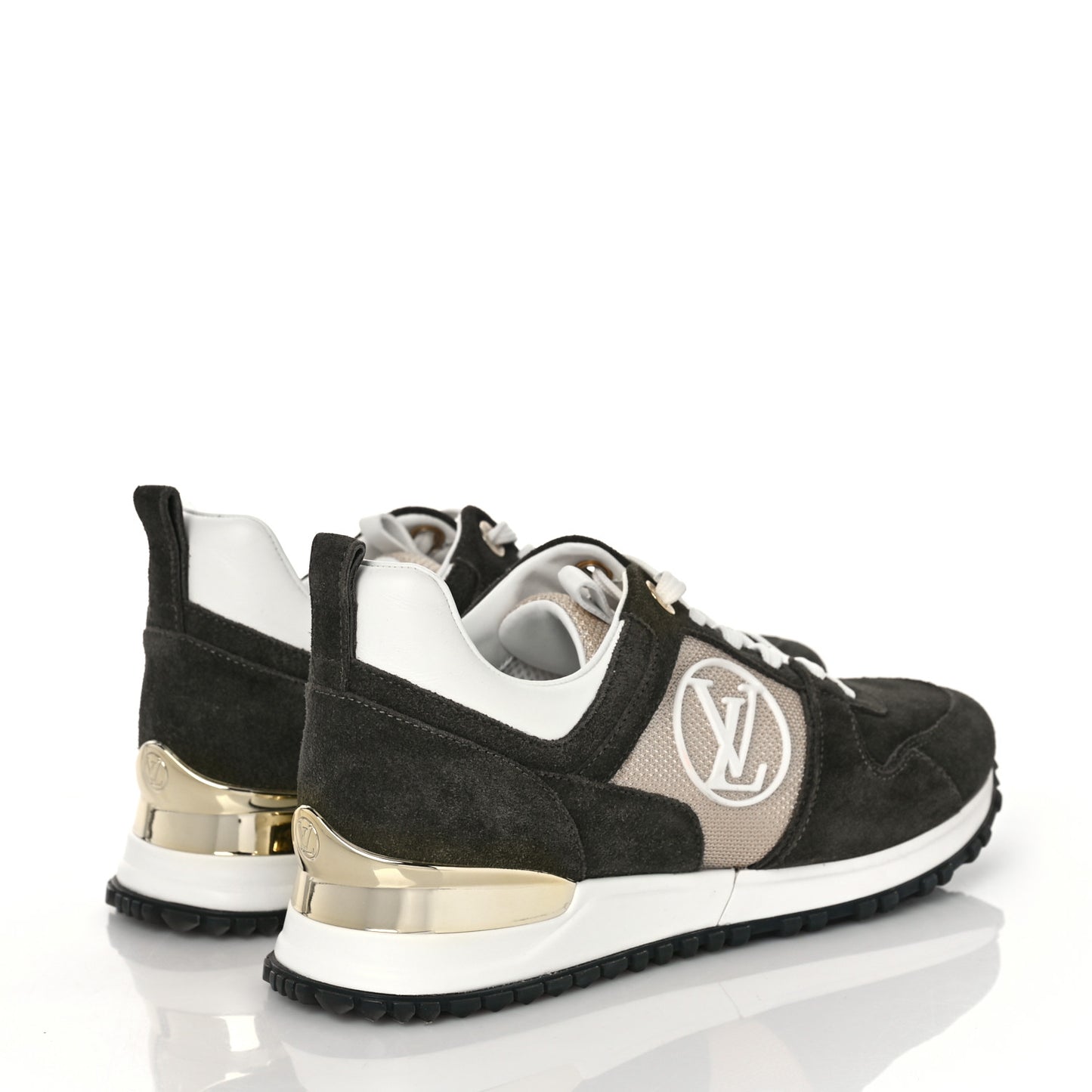Calfskin Suede Run Away Sneakers 36 Green