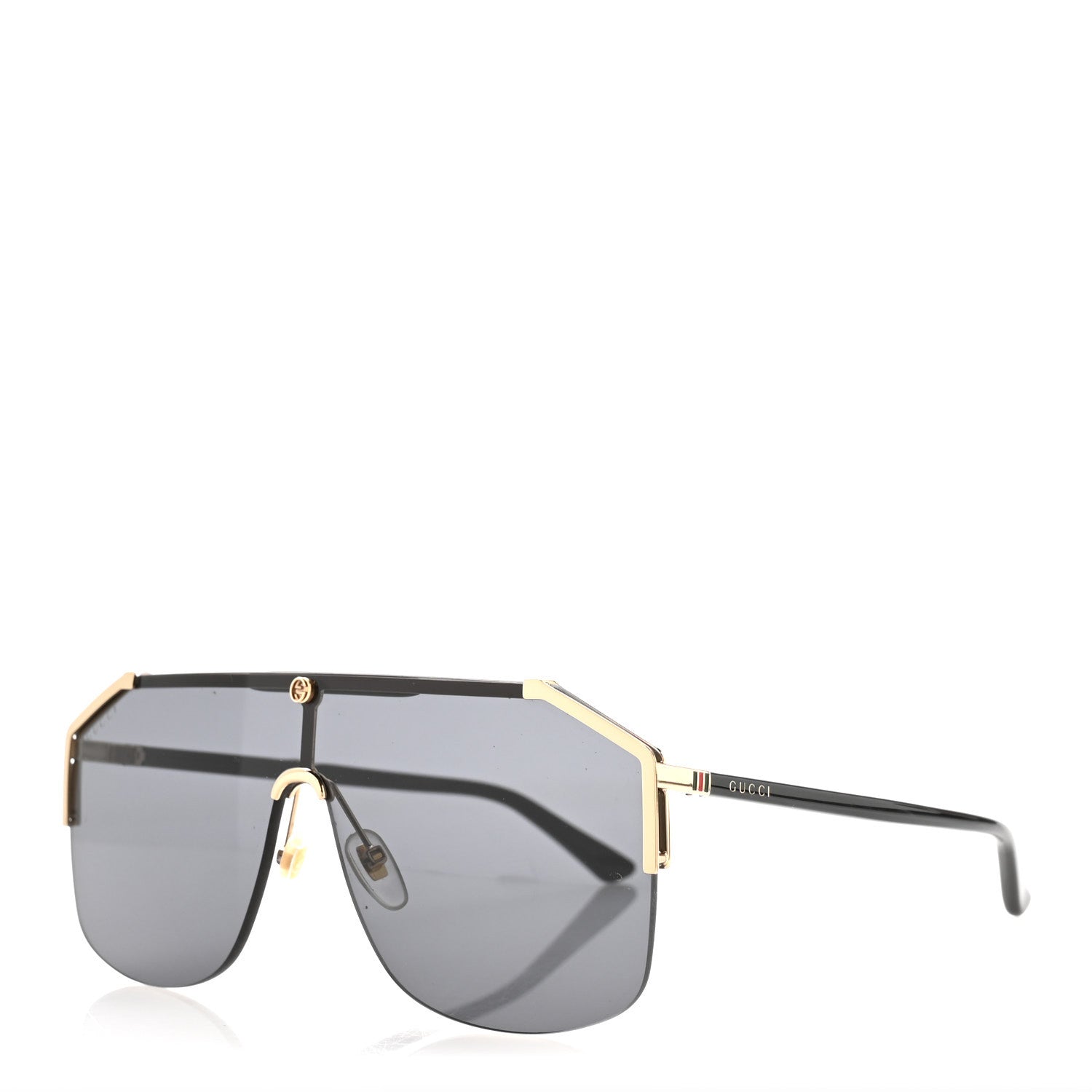 Gucci Metal Rimless Square Sunglasses GG0291S Black Gold 