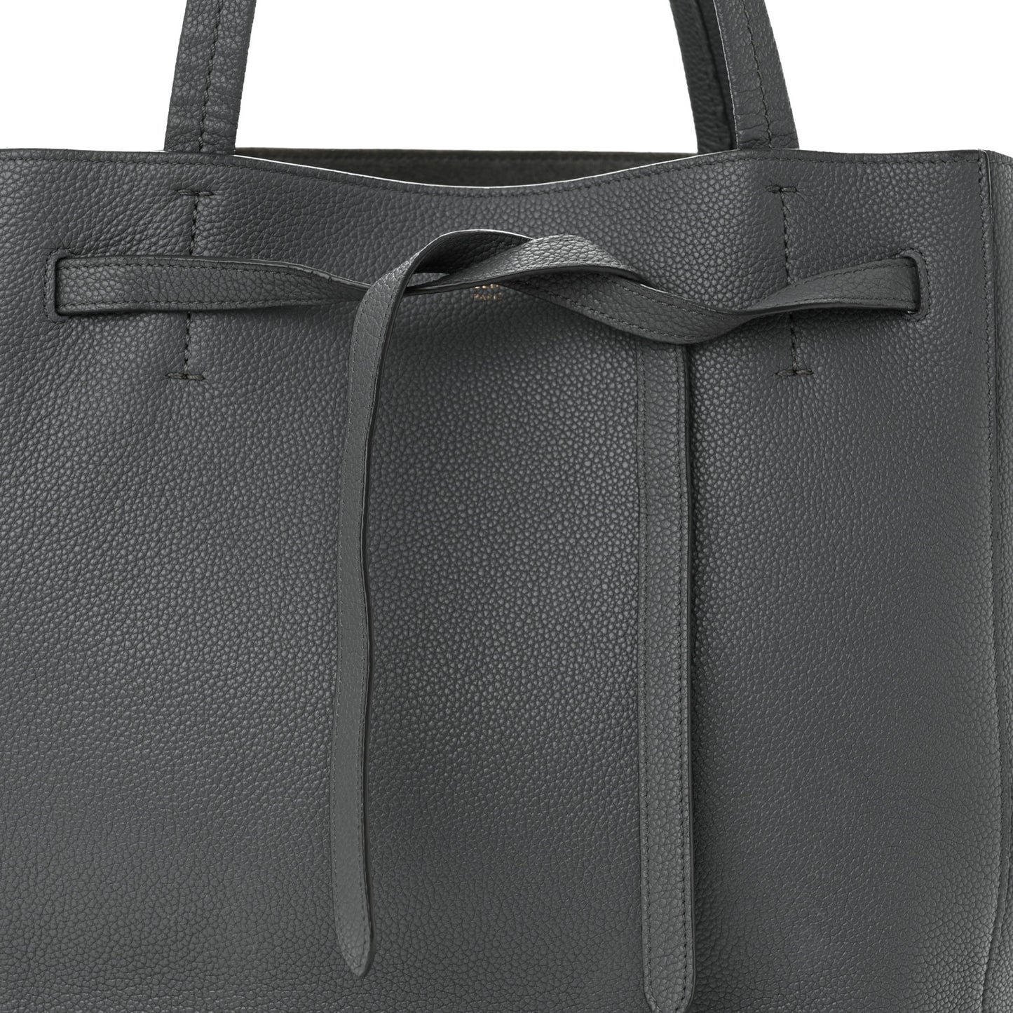 Soft Grained Calfskin Small Belt Cabas Phantom Medium Grey