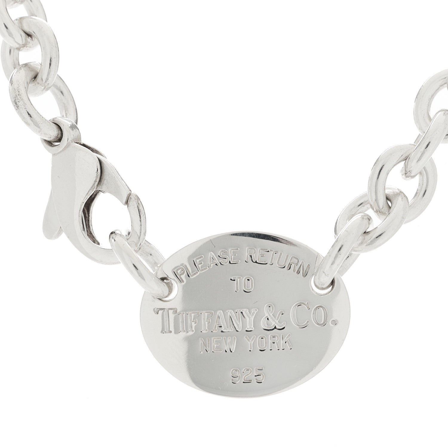 Tiffany Sterling Silver Return to Tiffany Oval Tag Choker Necklace 3 of 3