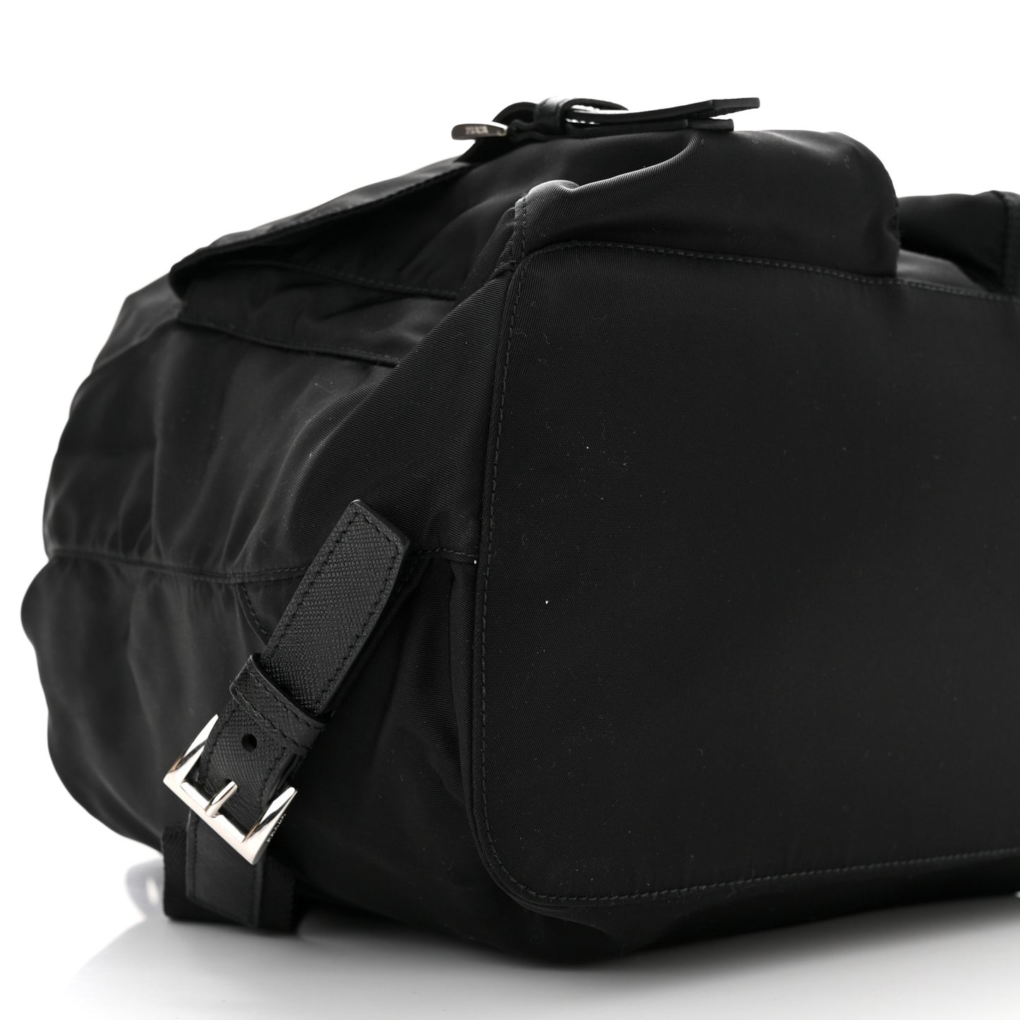 Tessuto Nylon Saffiano Medium Backpack Black
