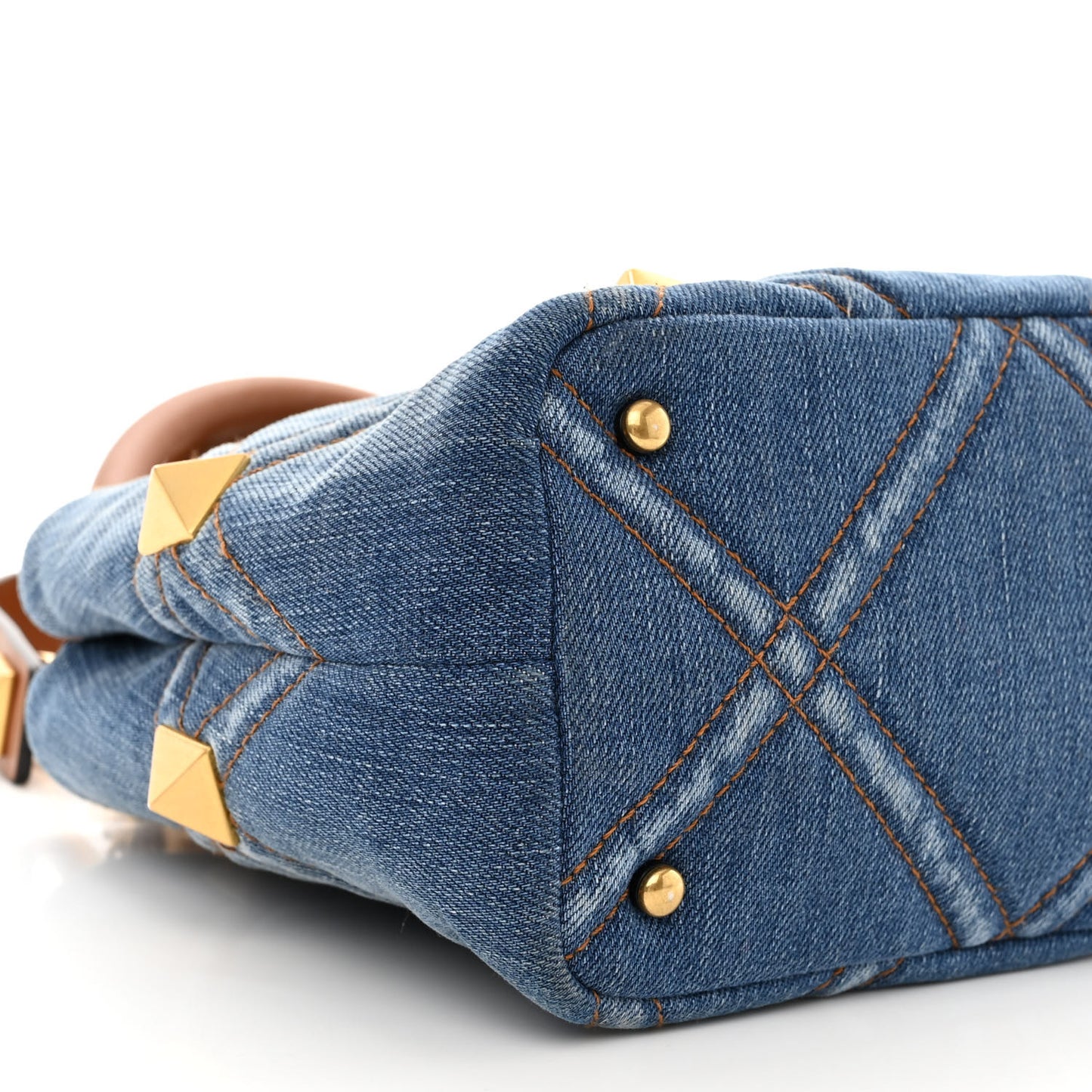 Denim Small Roman Stud The Handle Bag Light Denim Selleria