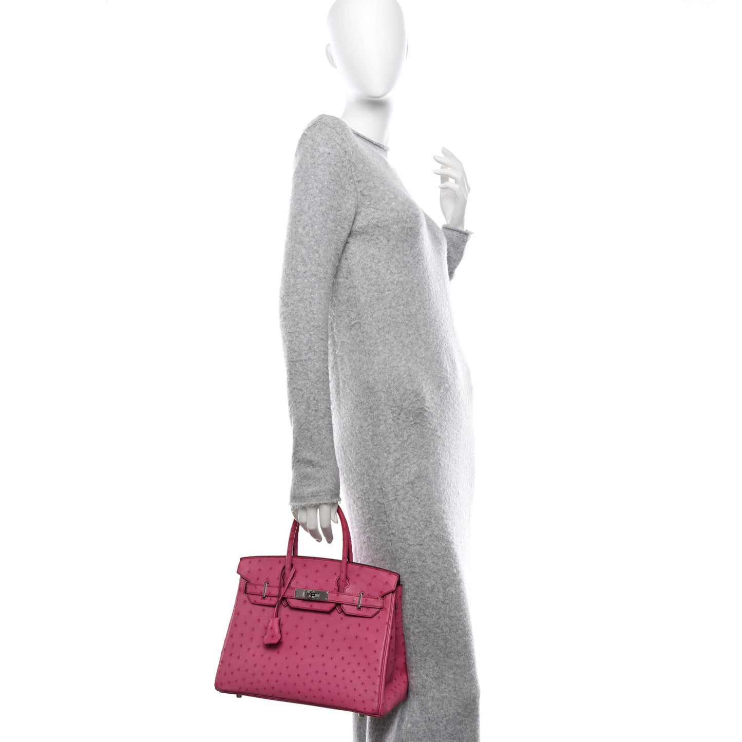 Ostrich Birkin 30 Fuchsia