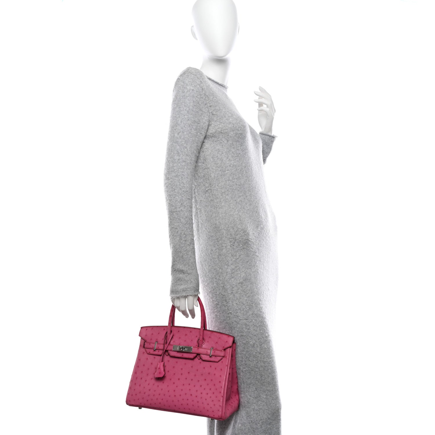 Hermes Ostrich Birkin 30 Fuchsia 2 of 10