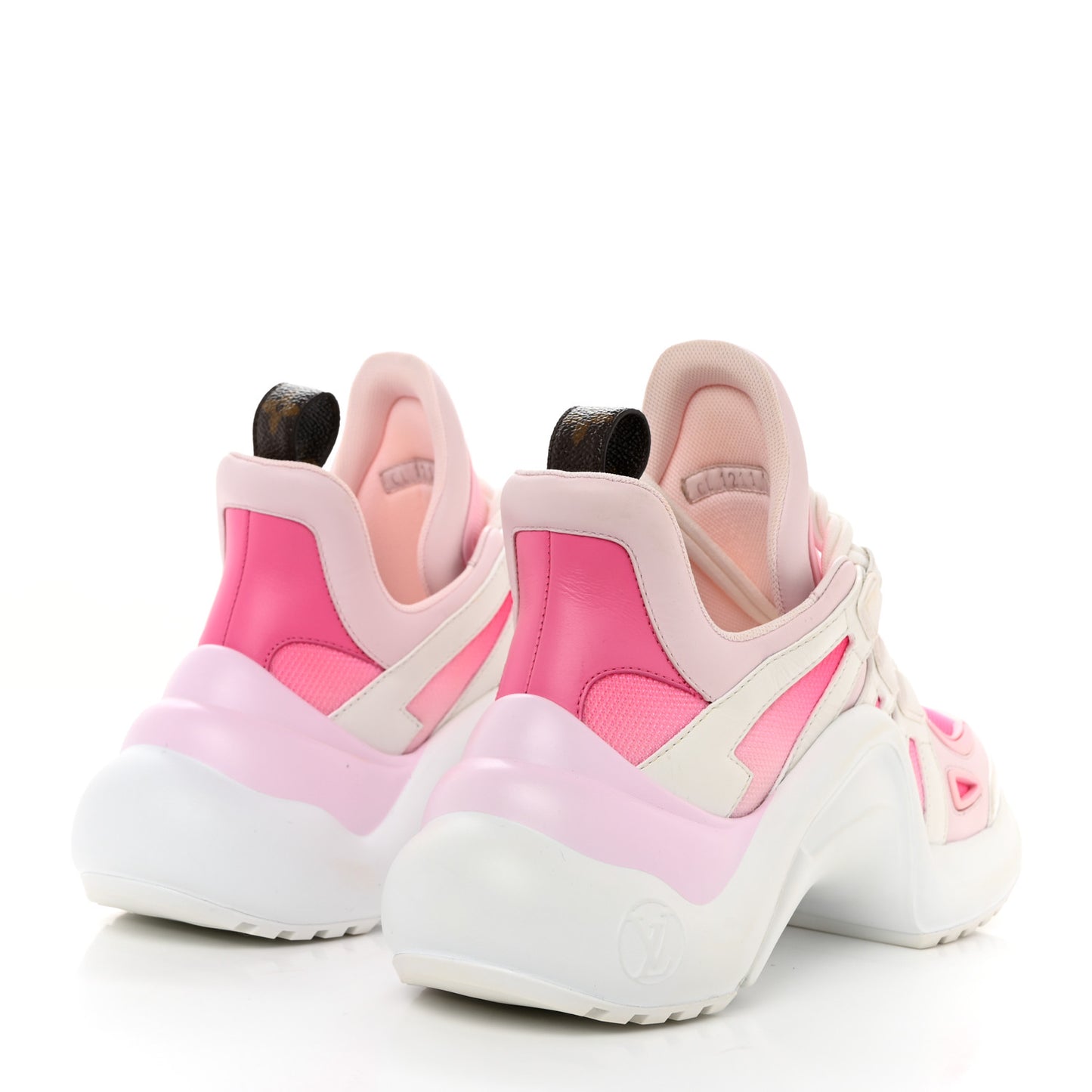 Calfskin Technical Nylon LV Archlight Sneaker 37.5 White Pink