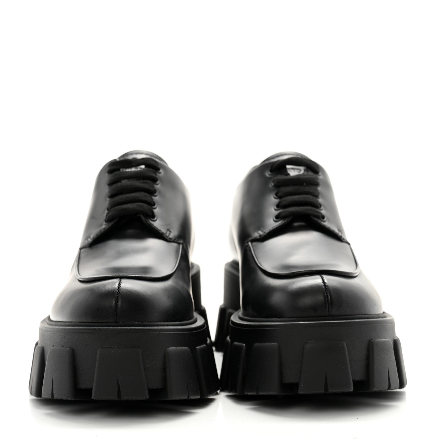Prada Spazzolato Rois Monolith 55mm Derby Loafers 35.5 Black 2 of 9