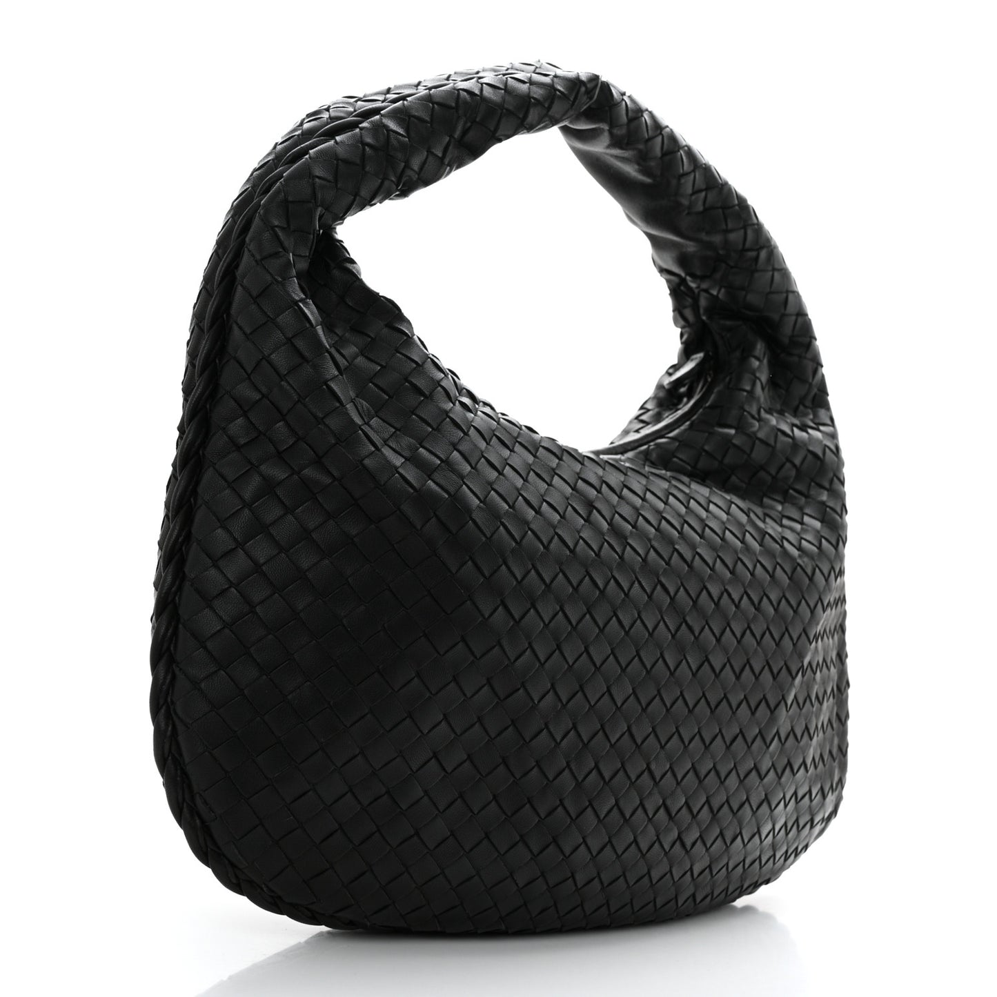 Nappa Intrecciato Medium Veneta Hobo Black