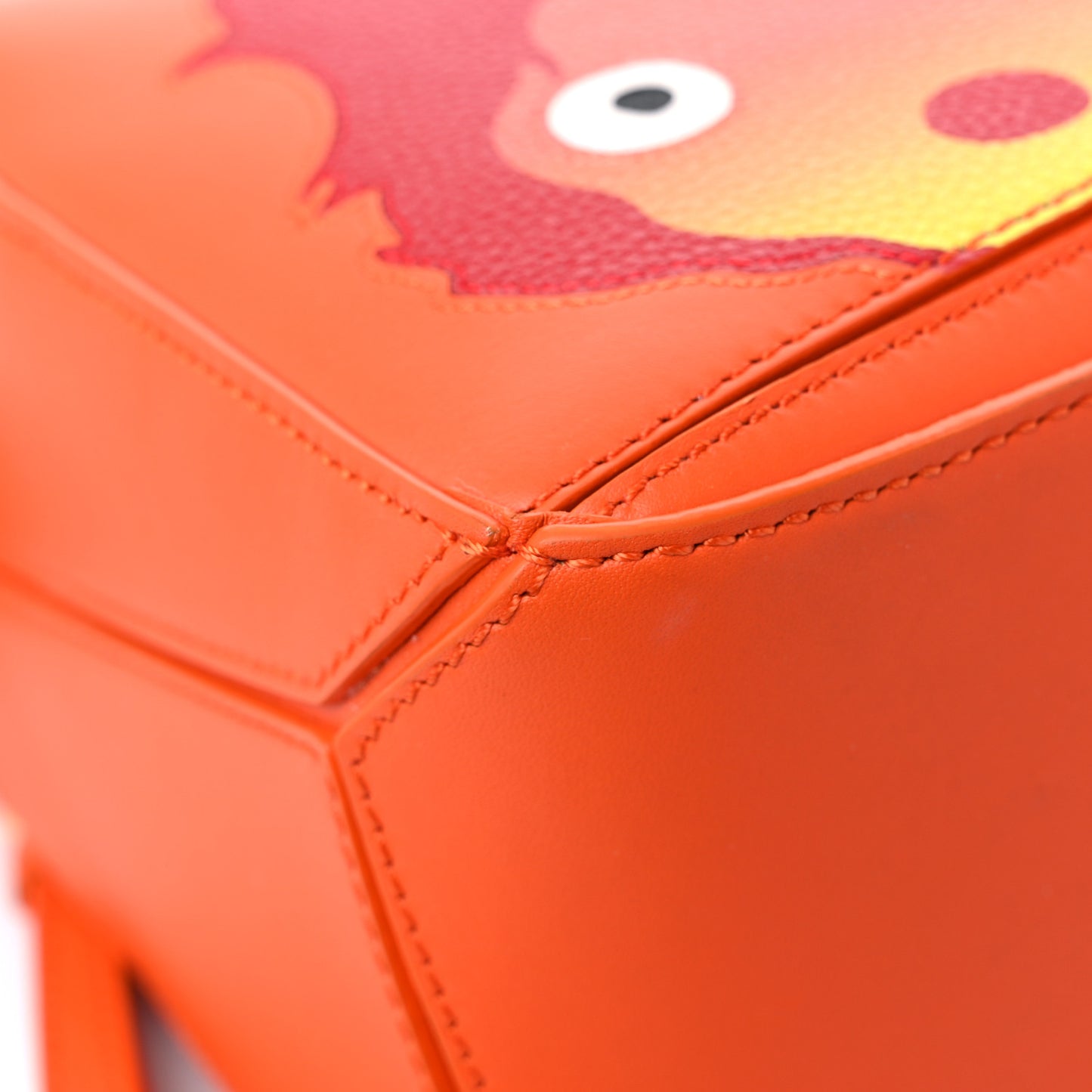 X HOWLS MOVING CASTLE Satin Calfskin Small Calcifer Puzzle Orange