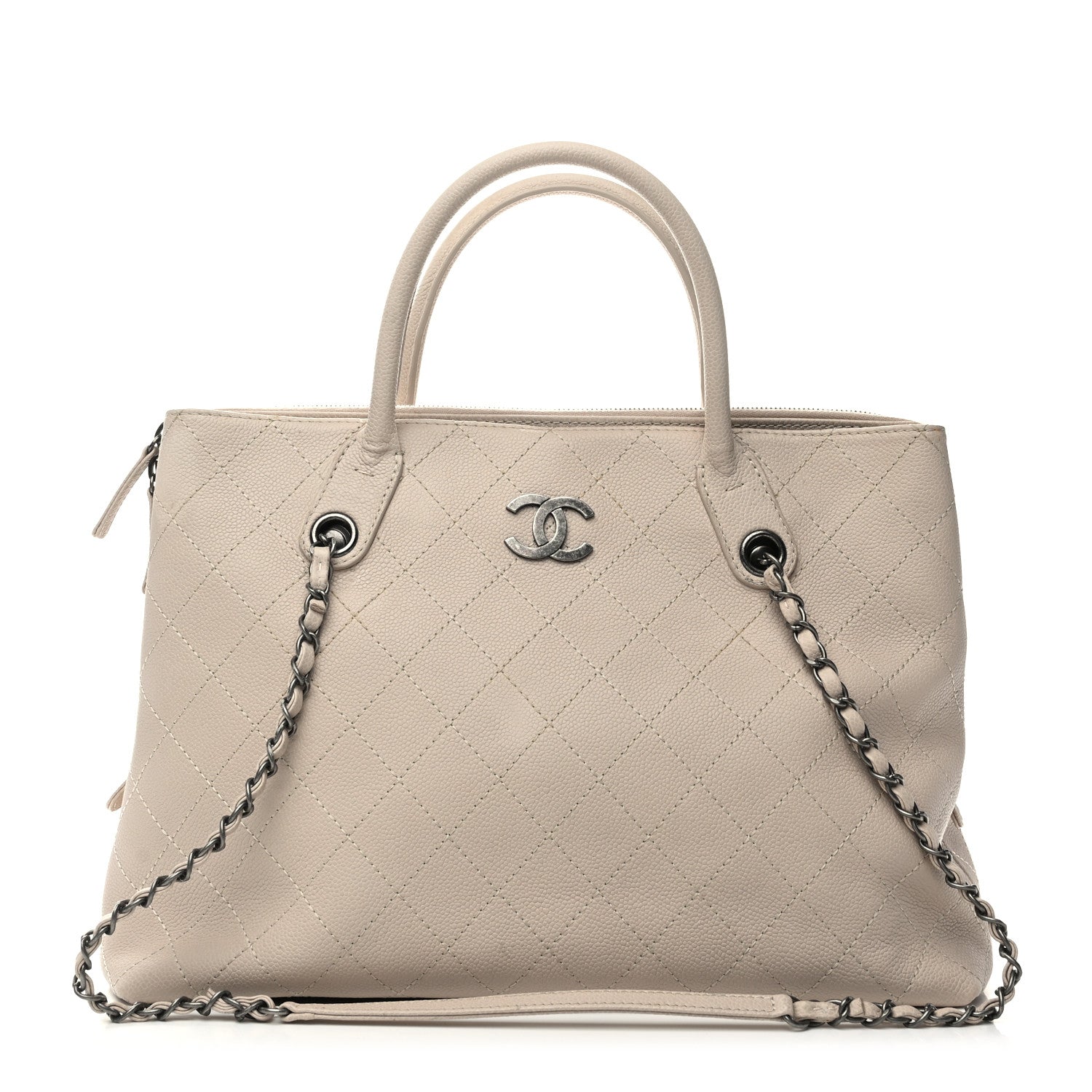 Chanel Grained Vegetal Calfskin Urban Shopping Tote Light Beige 1 of 14