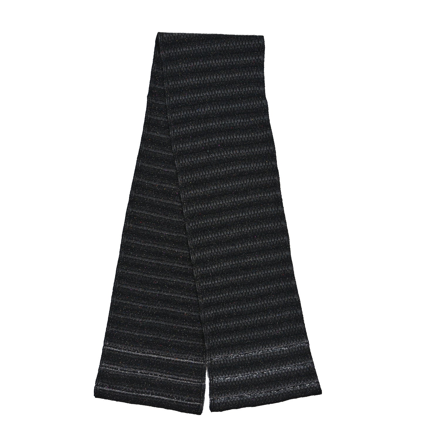 Chanel Cashmere Glitter Woven Scarf Grey White Multicolor 2 of 3