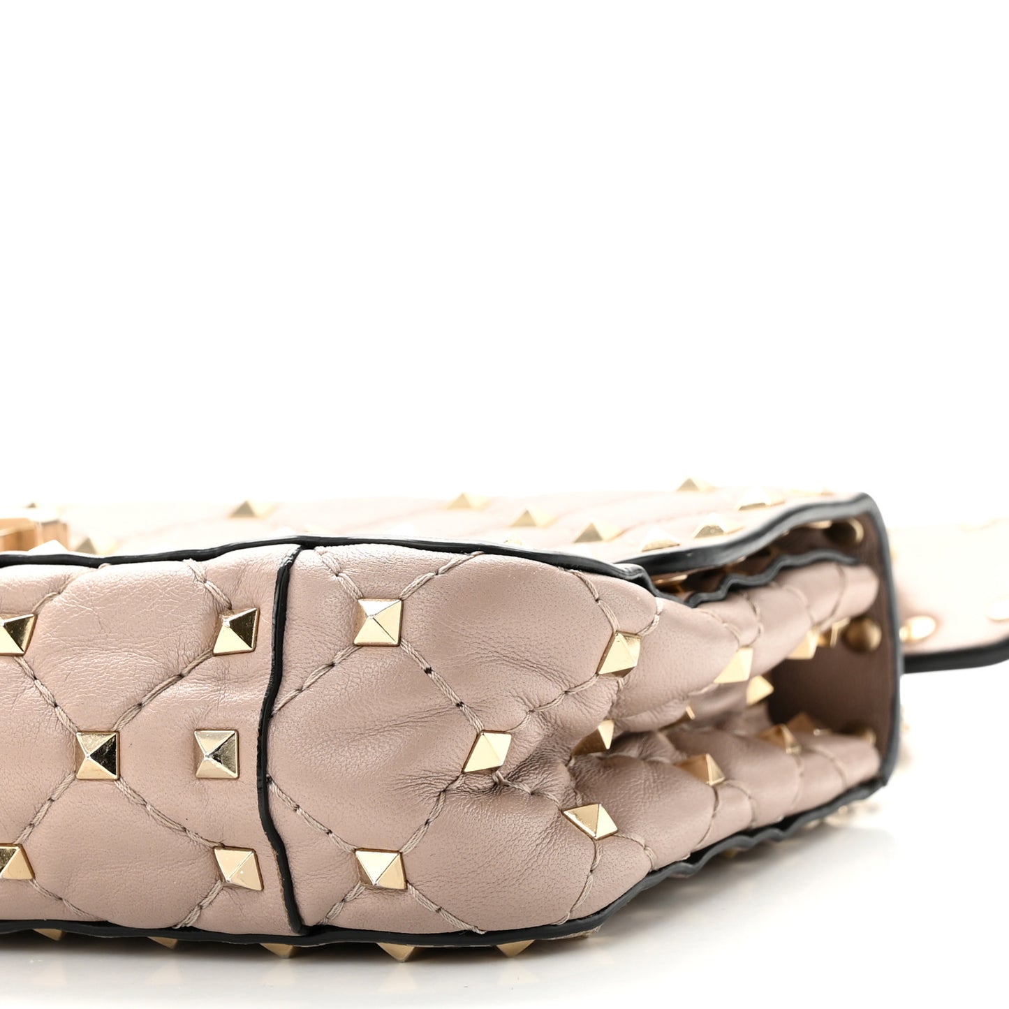 Nappa Small Rockstud Spike Shoulder Bag Poudre