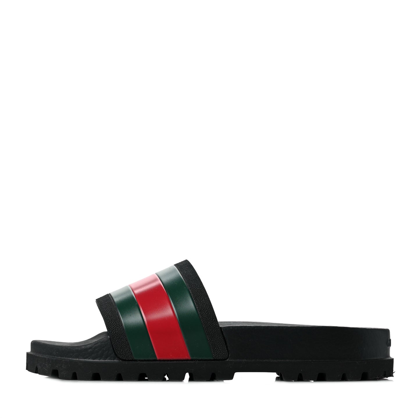 Rubber Web Mens Lug Sole Slide Sandals 9 Black Green Red