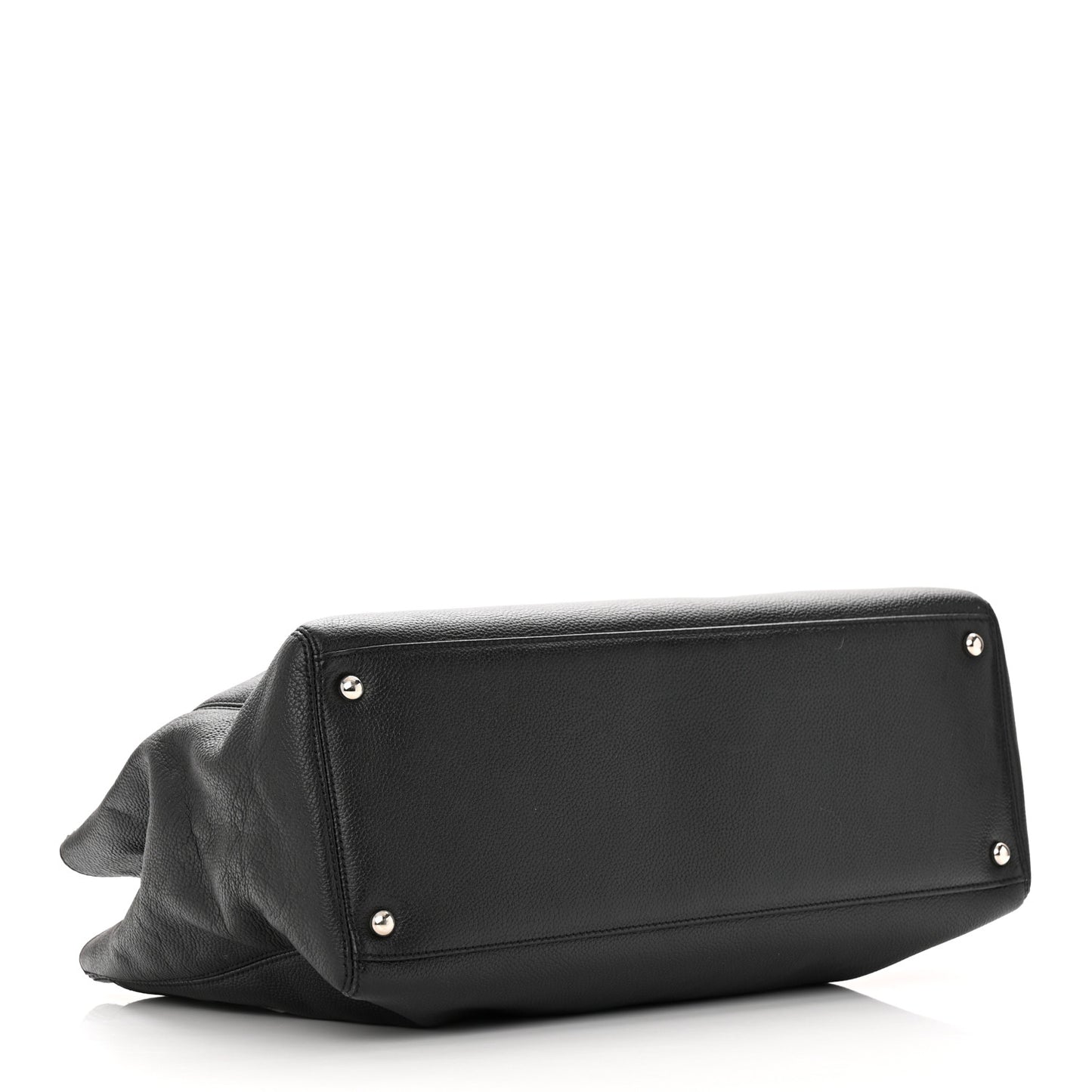 Calfskin Cerf Executive Shopper Tote Black
