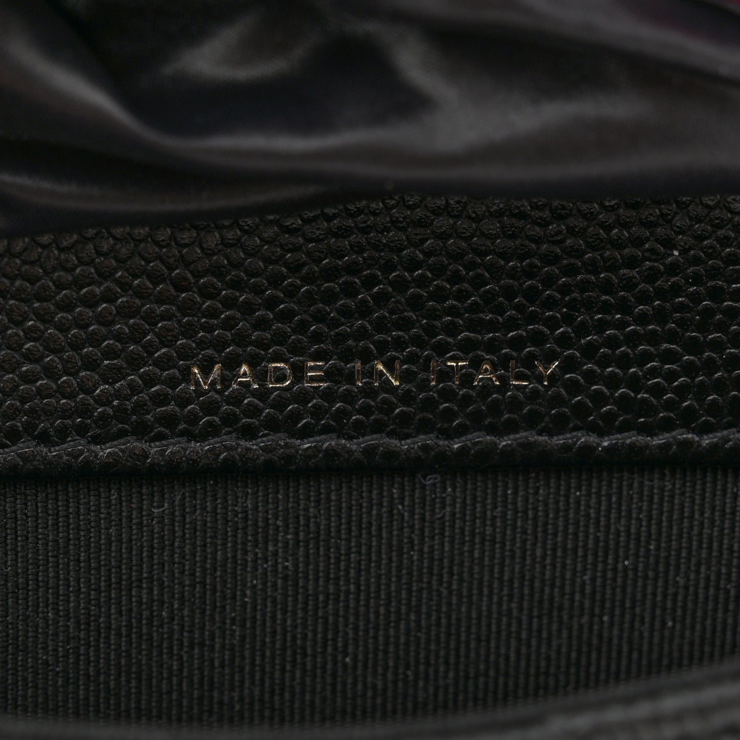 Caviar Fabric Graffiti Foldable Tote Bag With Chain Black Multicolor