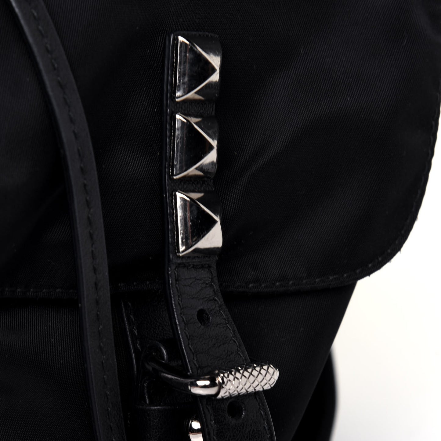 Nylon New Vela Studded Backpack Black