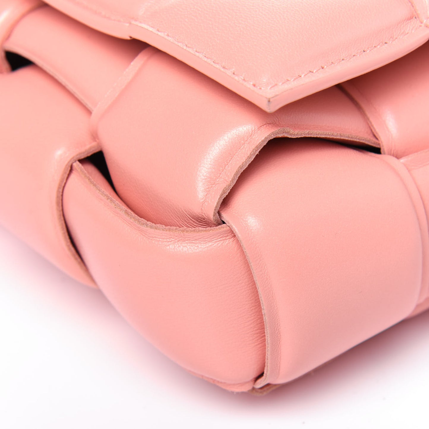 Nappa Maxi Intreccio Padded Cassette Crossbody Bag Peachy