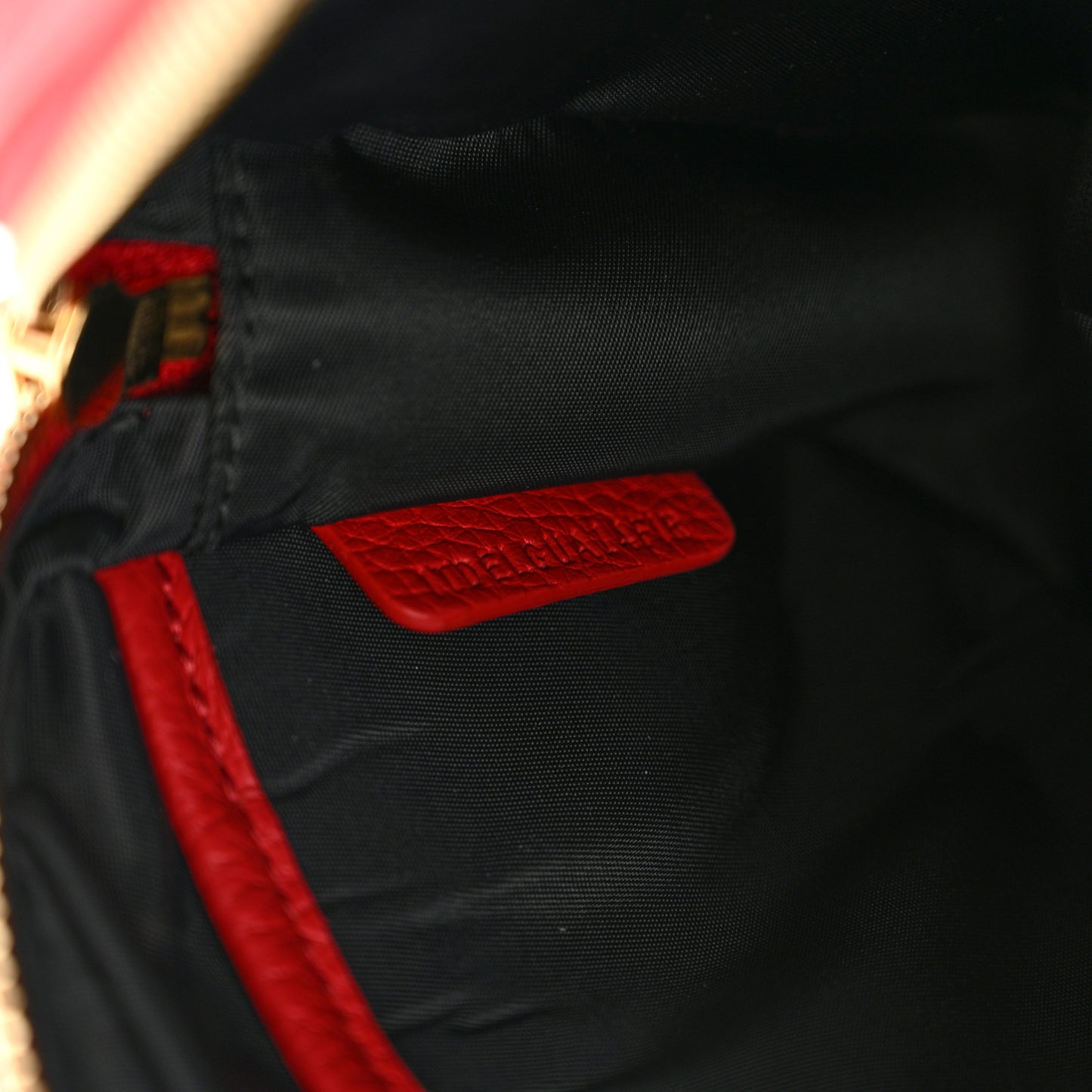 Calfskin Monogram Embossed Small Elongated Camera Bag Red