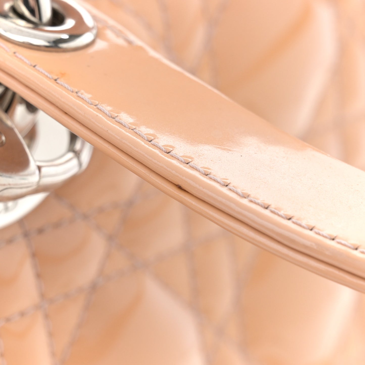 Patent Cannage Medium Lady Dior Rose Clair