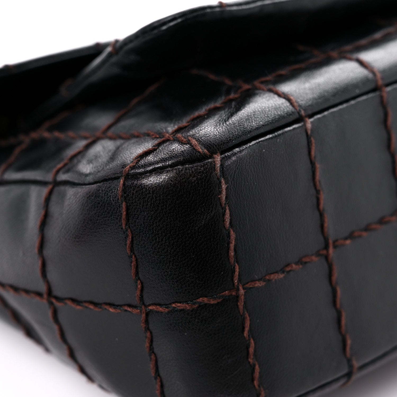 Chanel Lambskin Stitched Chocolate Bar Single Flap Brown 7 of 17