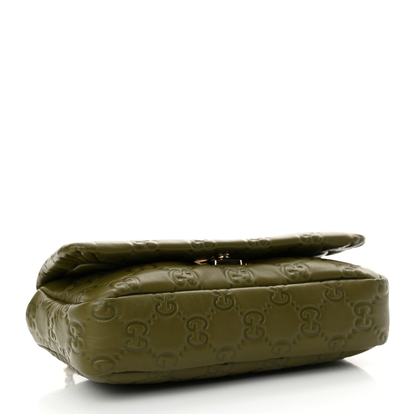 Lambskin Embossed Mini GG Milano Top Handle Shoulder Bag Green