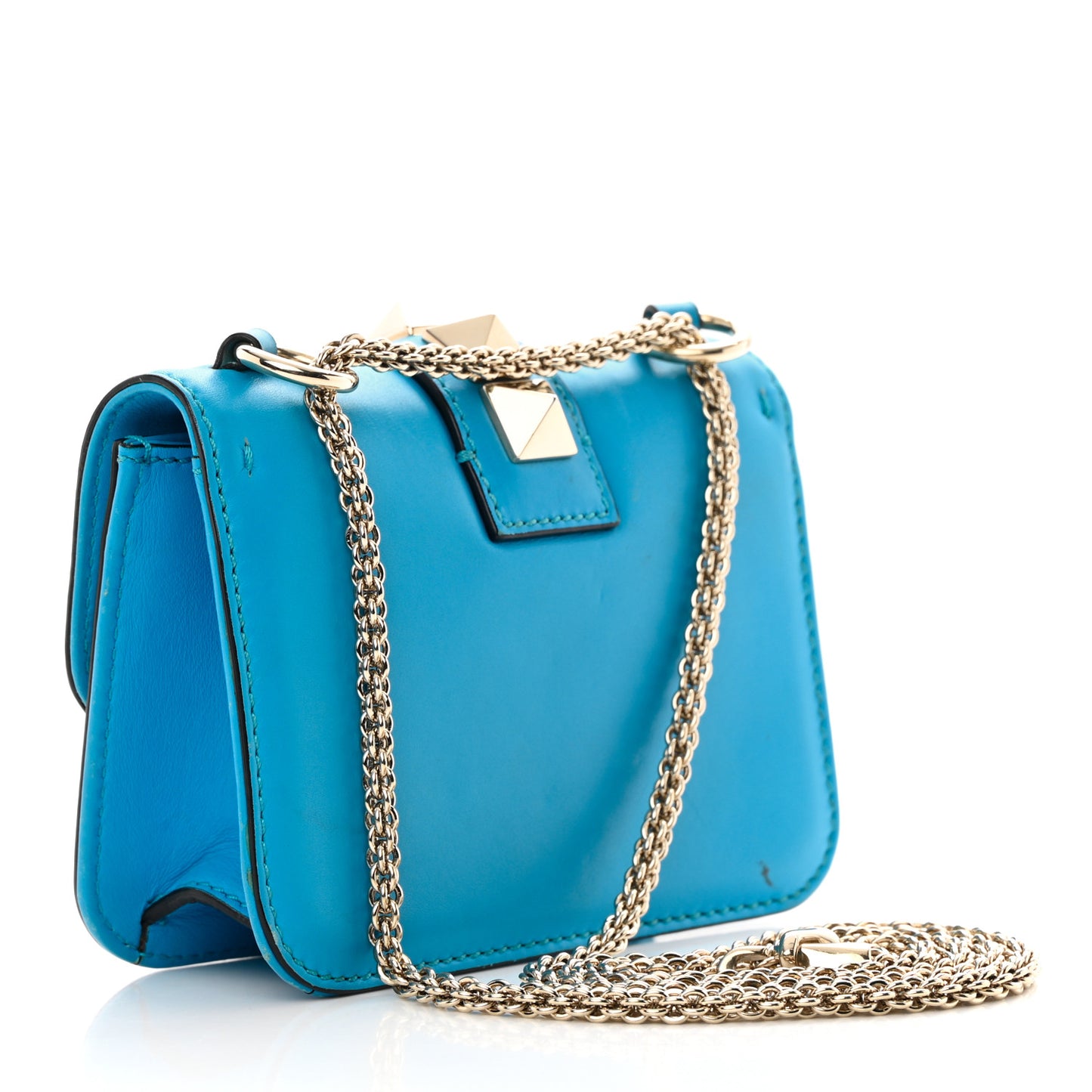 Vitello Mini Glam Lock Rockstud Flap Parrot
