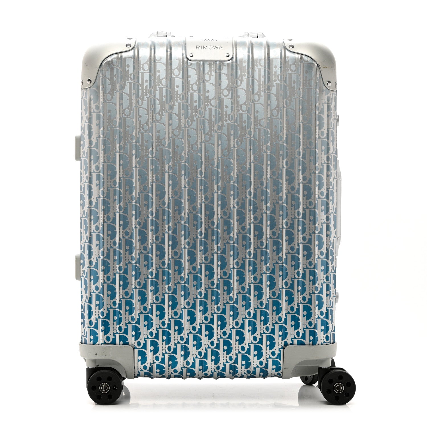 Christian Dior X RIMOWA Aluminum Gradient Cabin Luggage Blue Multi