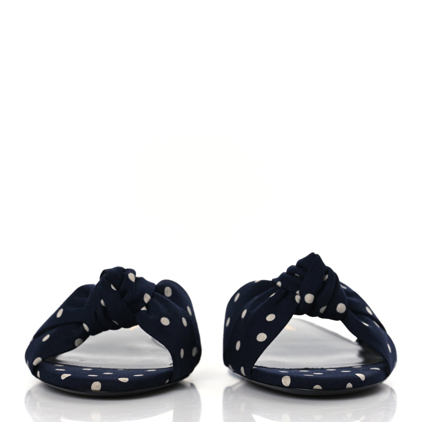 Canvas Polka Dot Bianca Slide Sandals 36 Blue