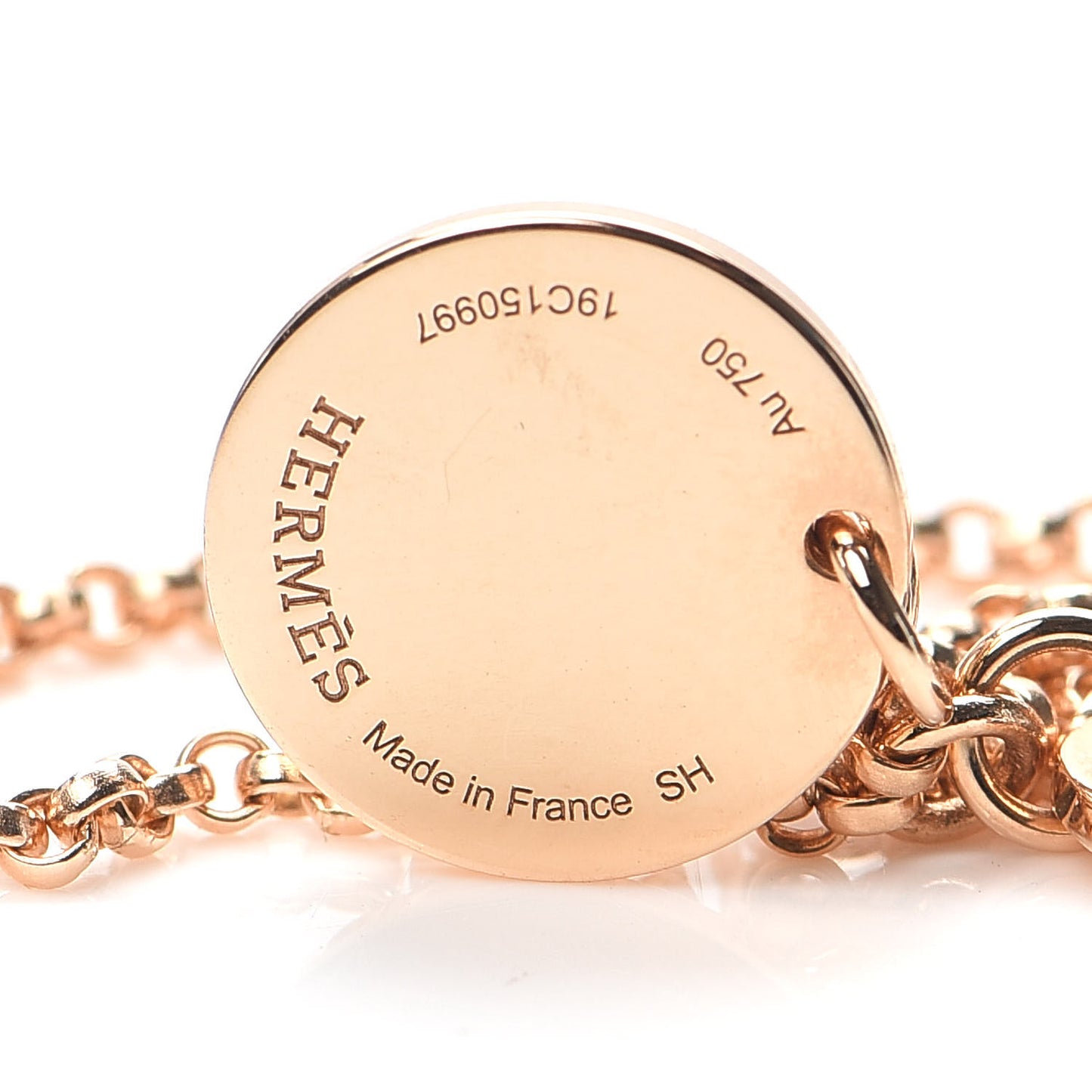 18K Rose Gold Diamond PM Ex-Libris Bracelet SH
