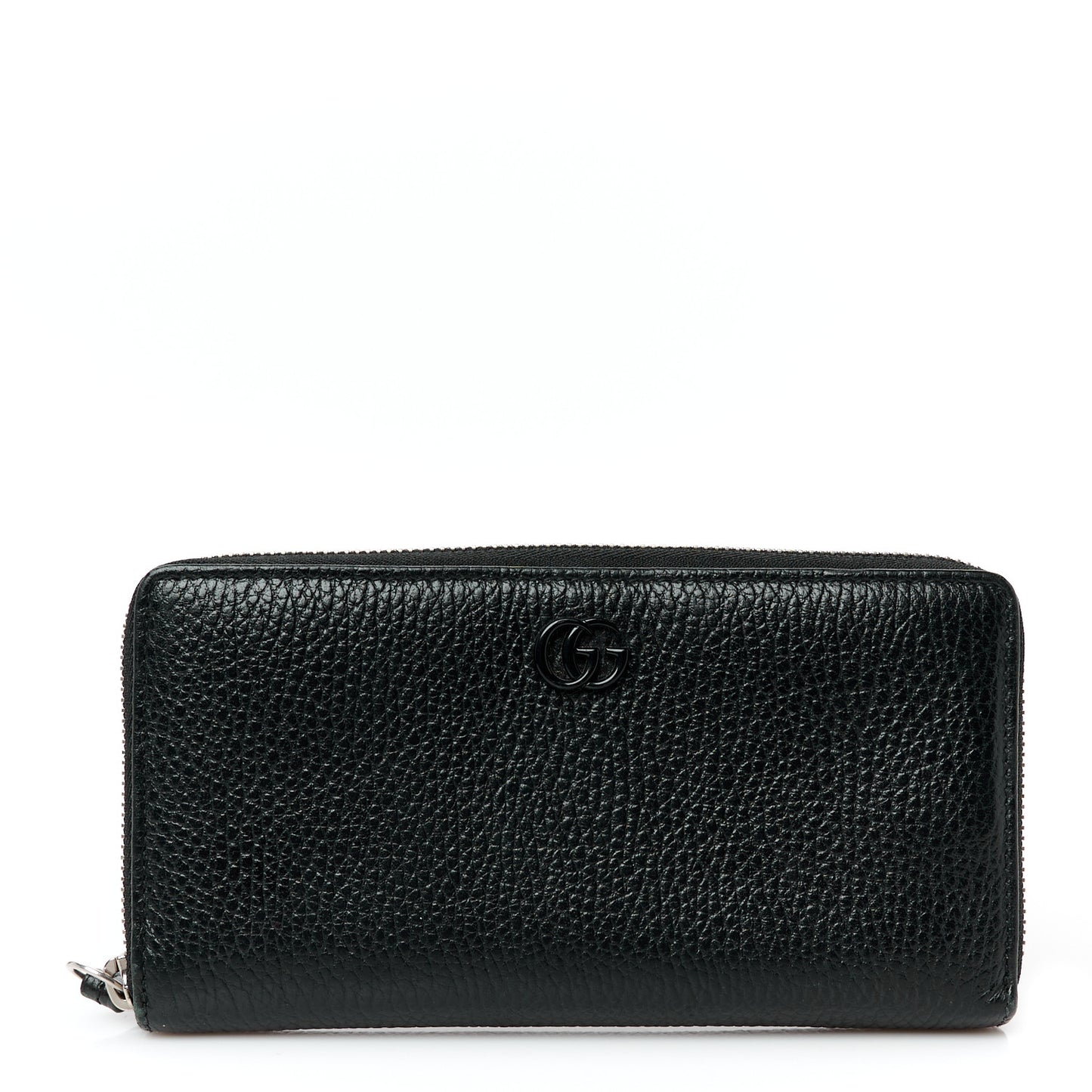 Dollar Calfskin Monochrome GG Marmont Zip Around Wallet Black