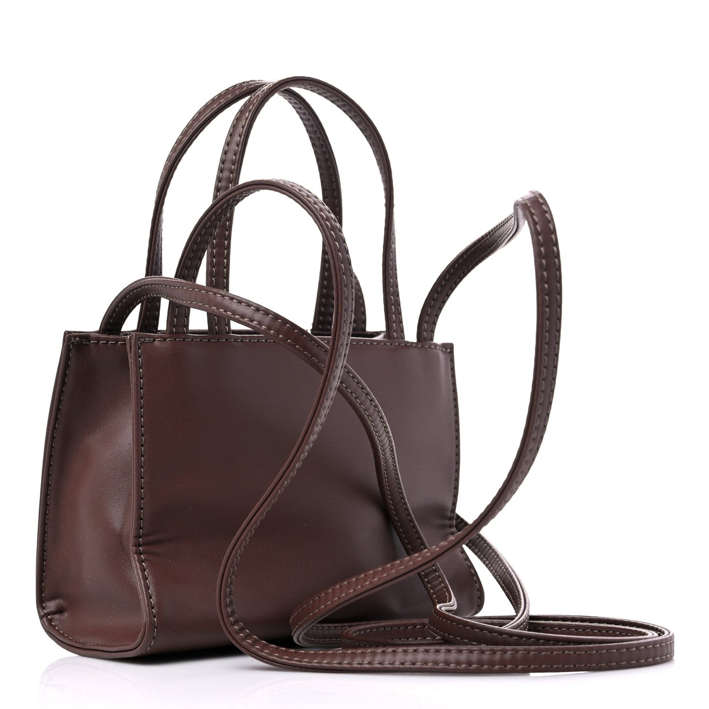 Vegan Leather Small Shopping Bag Chocolate