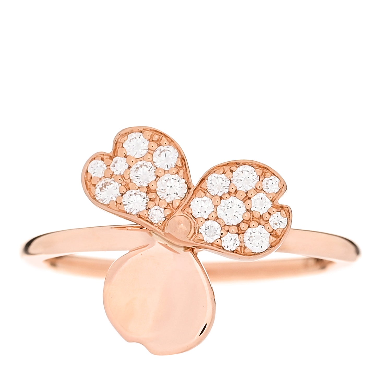 18K Rose Gold Diamond Paper Flowers Ring 52 6