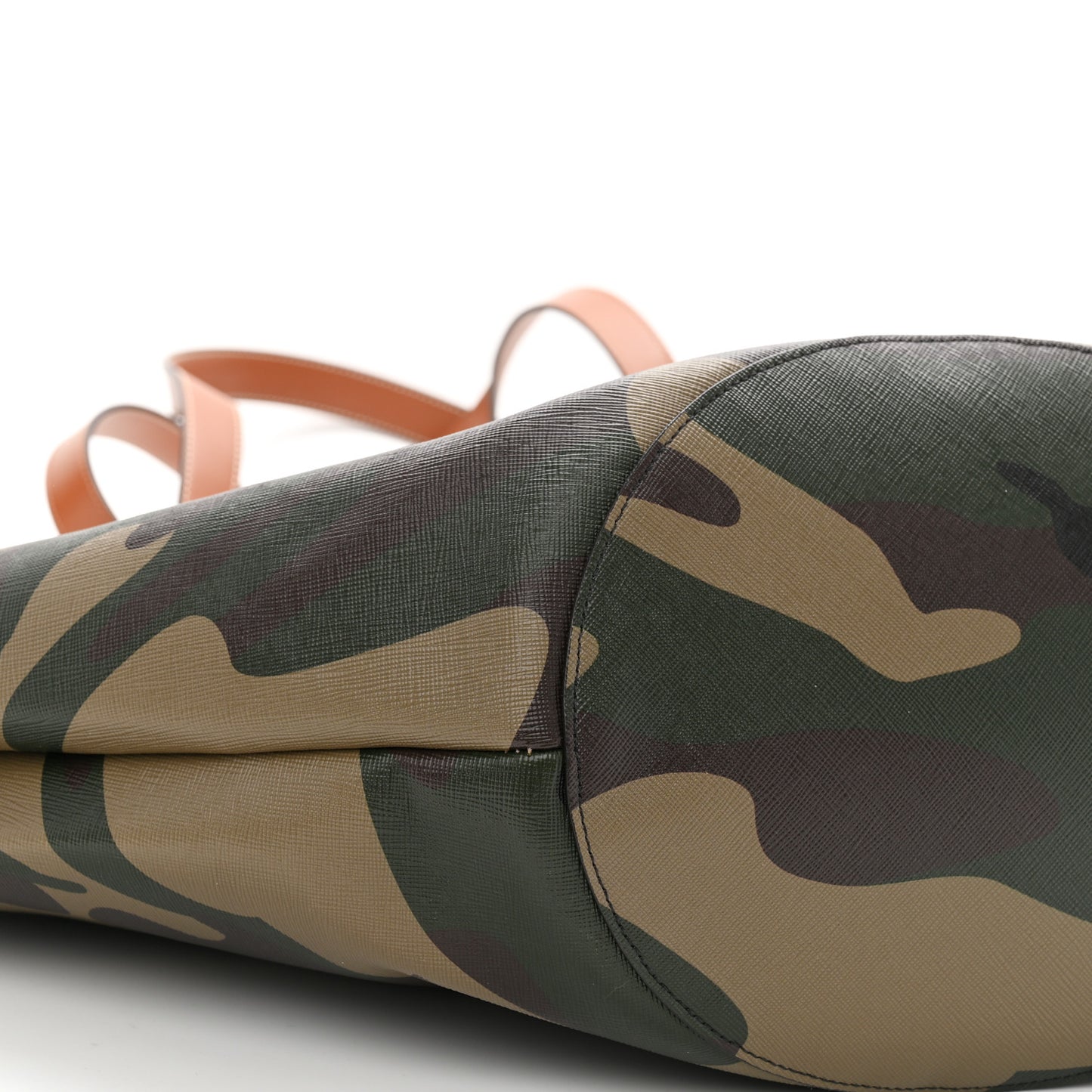 Canvas Calfskin Camouflage Large Couffin Logo Tote Khaki
