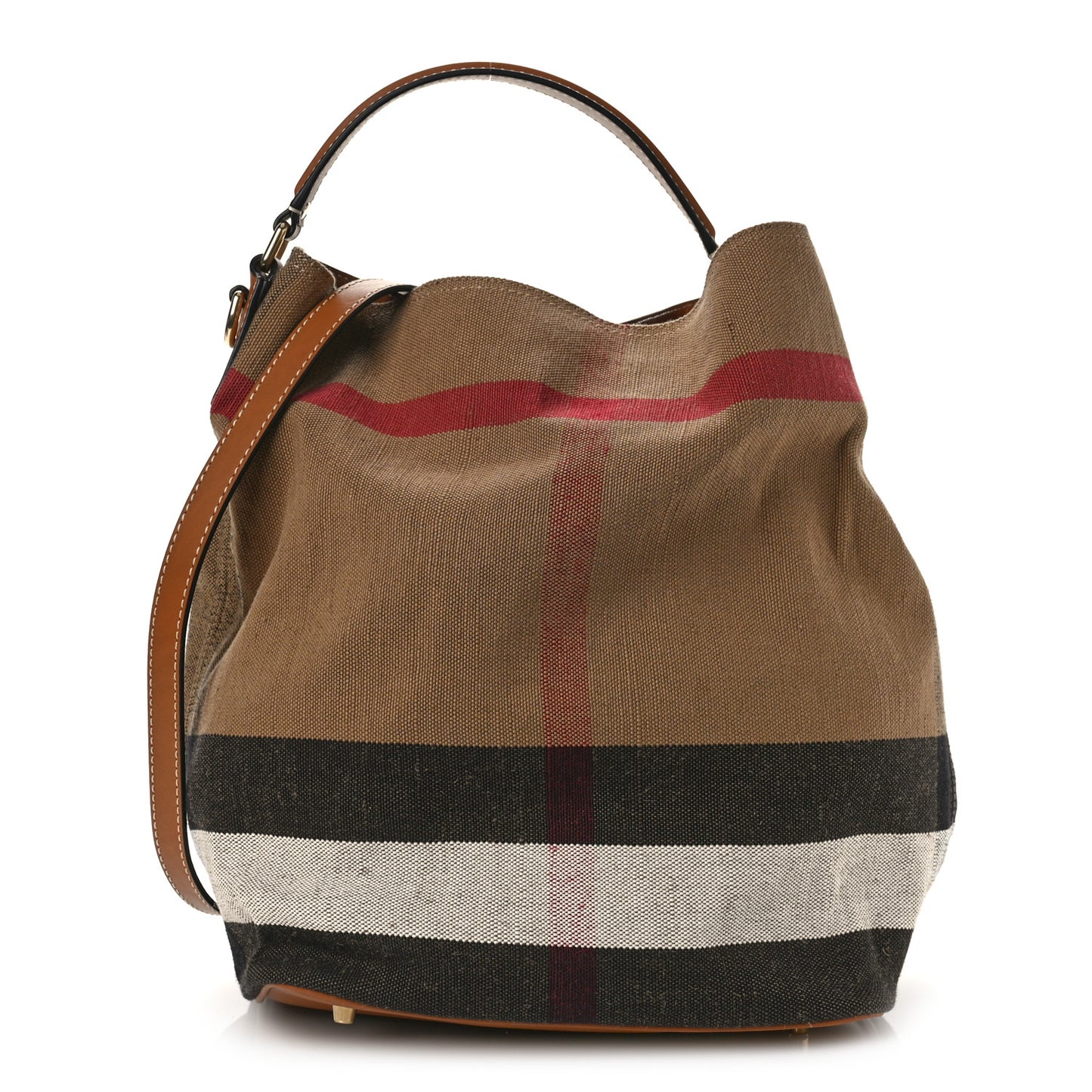 Canvas Mega Check Medium Ashby Hobo Saddle Brown