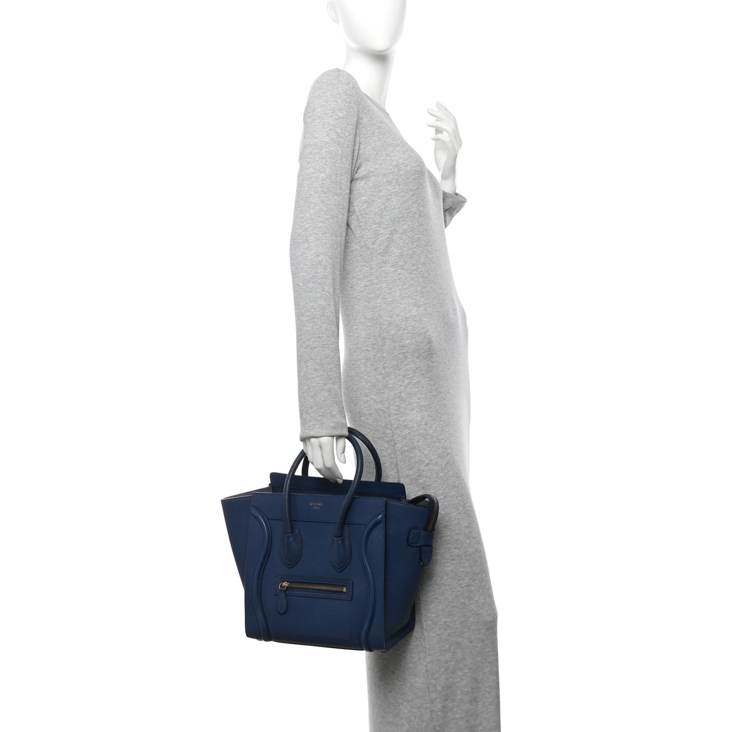 Drummed Calfskin Micro Luggage Marine