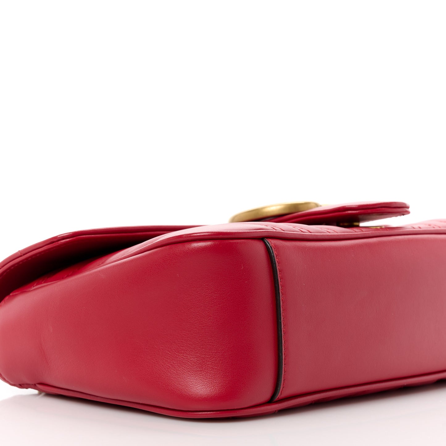 Calfskin Matelasse Small GG Marmont Shoulder Bag Hibiscus Red