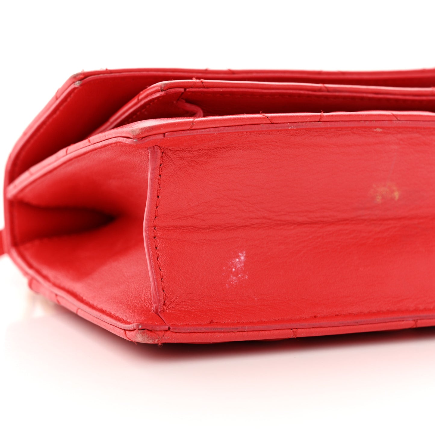 Nappa Calfskin Quilted XS Sharp Top Handle Bag Bright Red