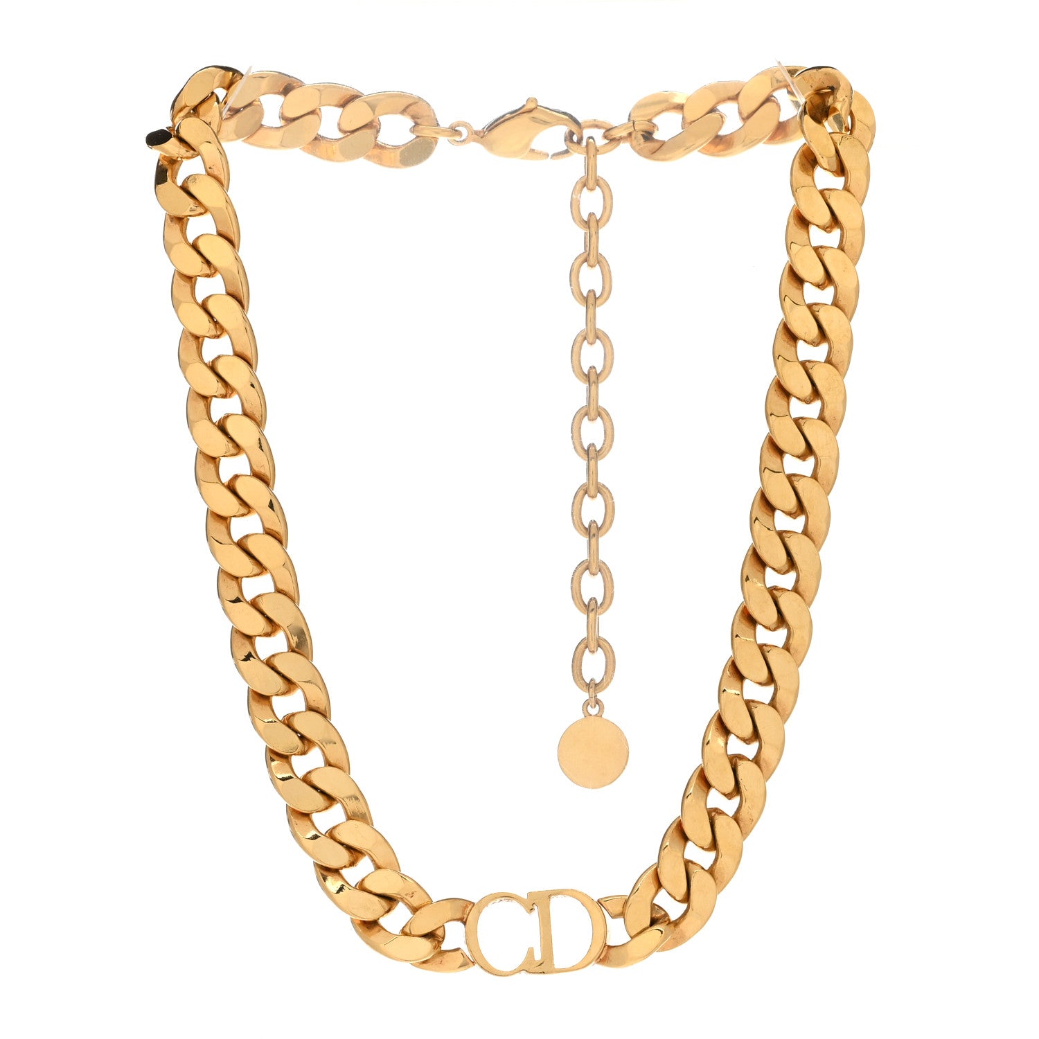 Christian Dior Metal Danseuse Etoile Chain Choker Necklace Gold 3 of 4