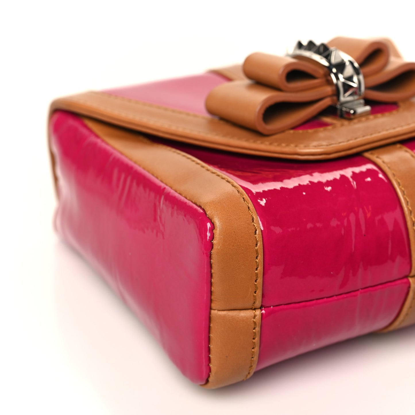 Patent Calfskin Sweety Charity Crossbody Bag Pink