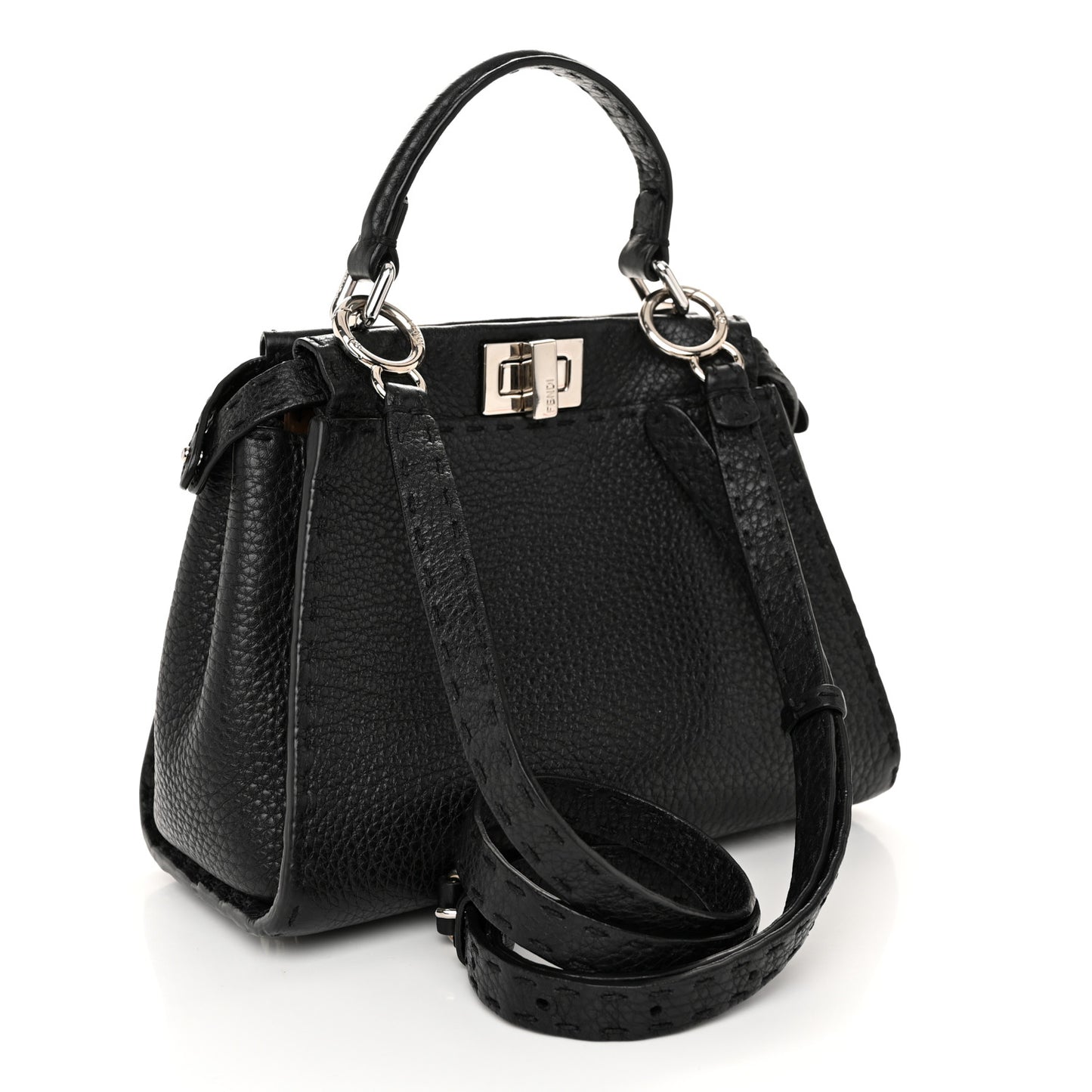 Cuoio Romano Selleria Bi-Color Mini Peekaboo Iconic Satchel Black Mou