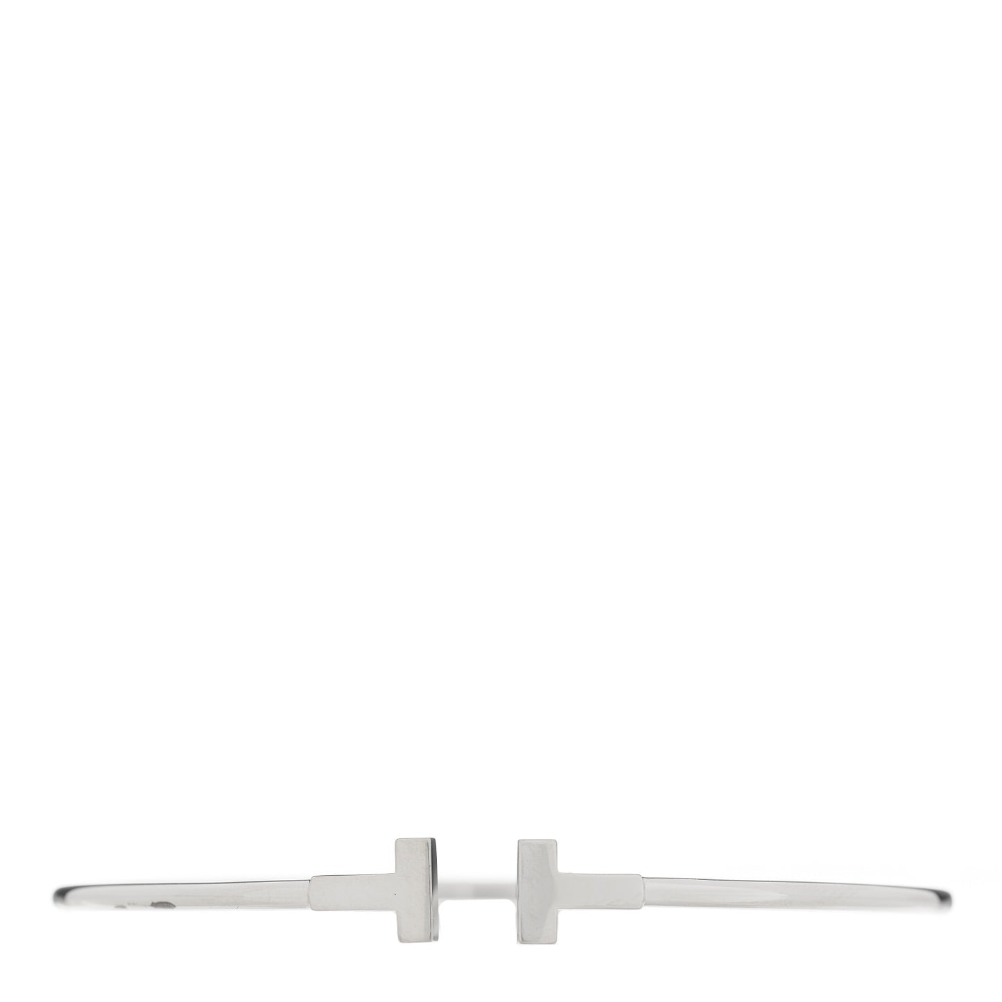 18K White Gold Narrow T Wire Bracelet